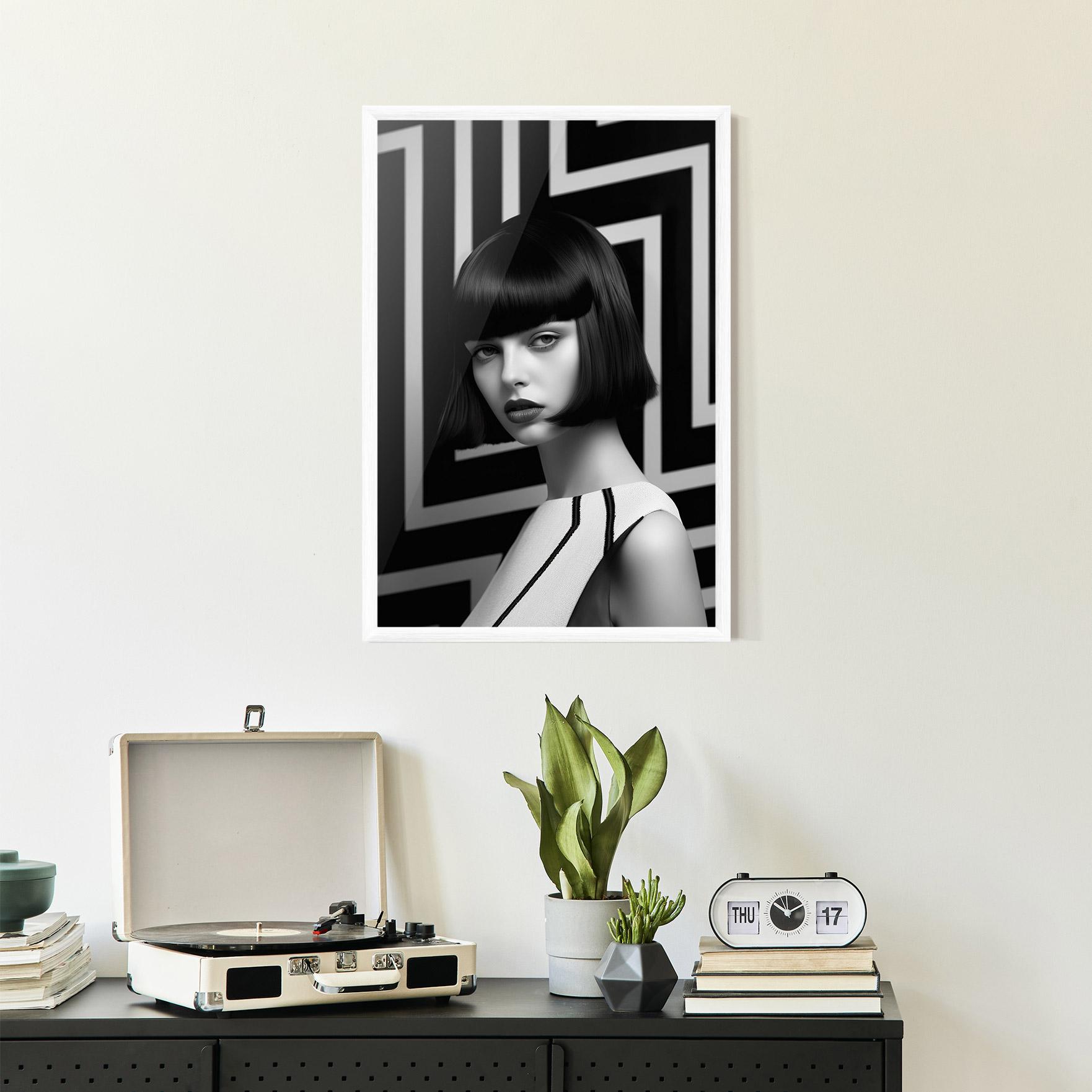 Gerahmte Poster Woman Abstract Art mockup 2