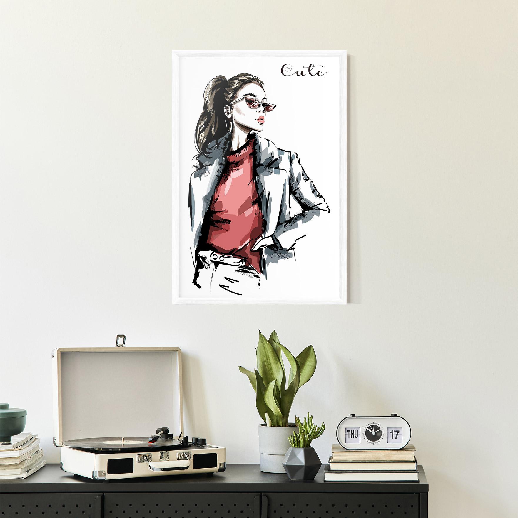 Gerahmte Poster Woman Feeling Cute mockup 2