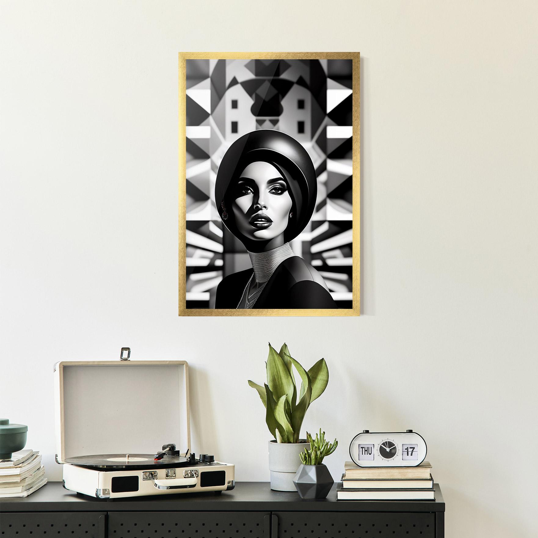 Gerahmte Poster Big Black Hat mockup 2