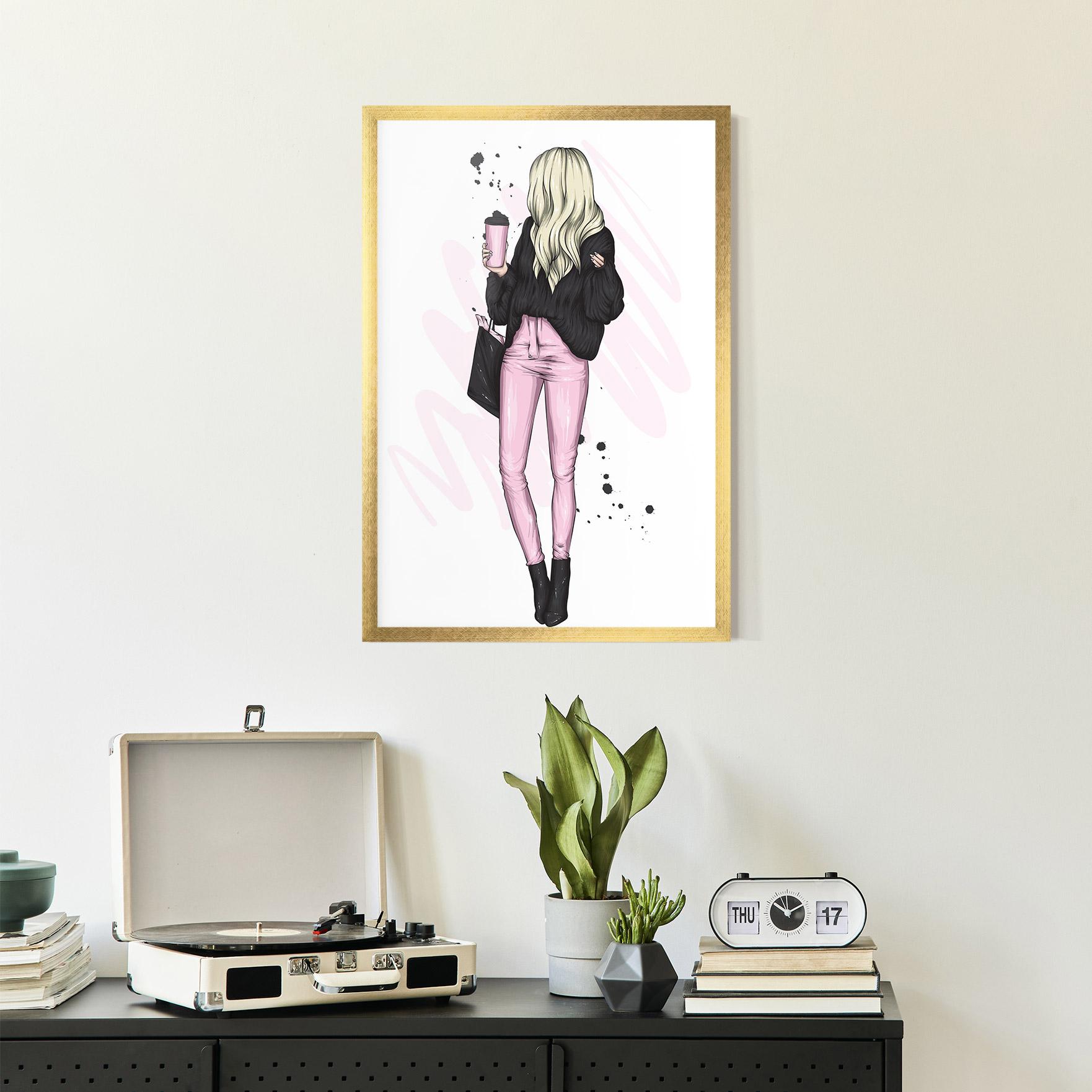 Gerahmte Poster Black Pink Outfit mockup 2