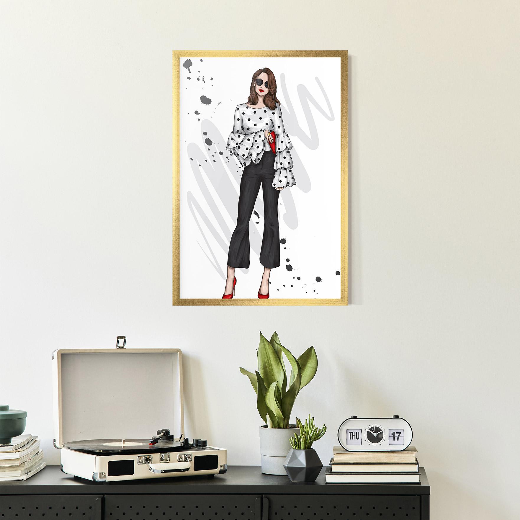 Gerahmte Poster Pretty Woman In White mockup 2
