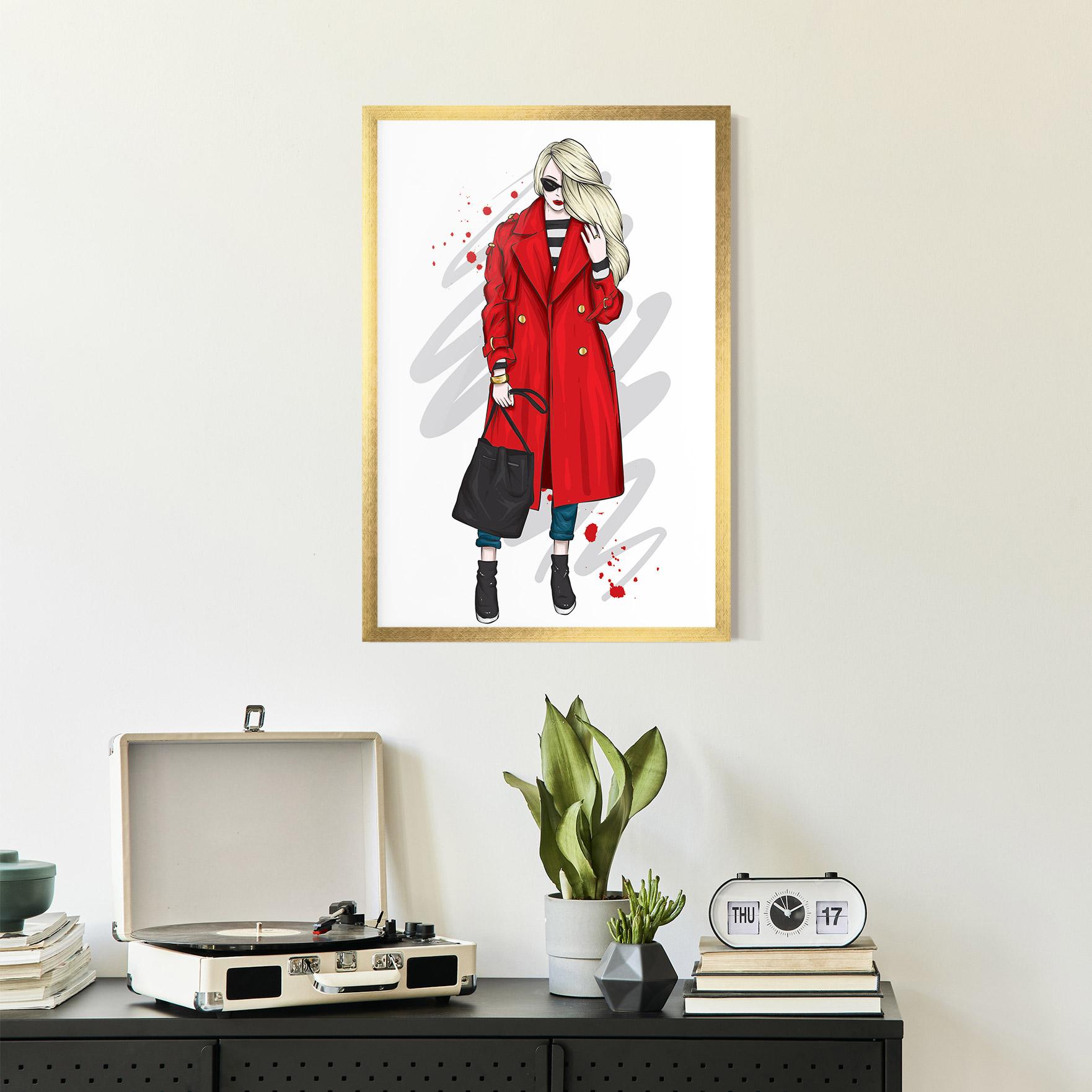 Gerahmte Poster Red Coat mockup 2