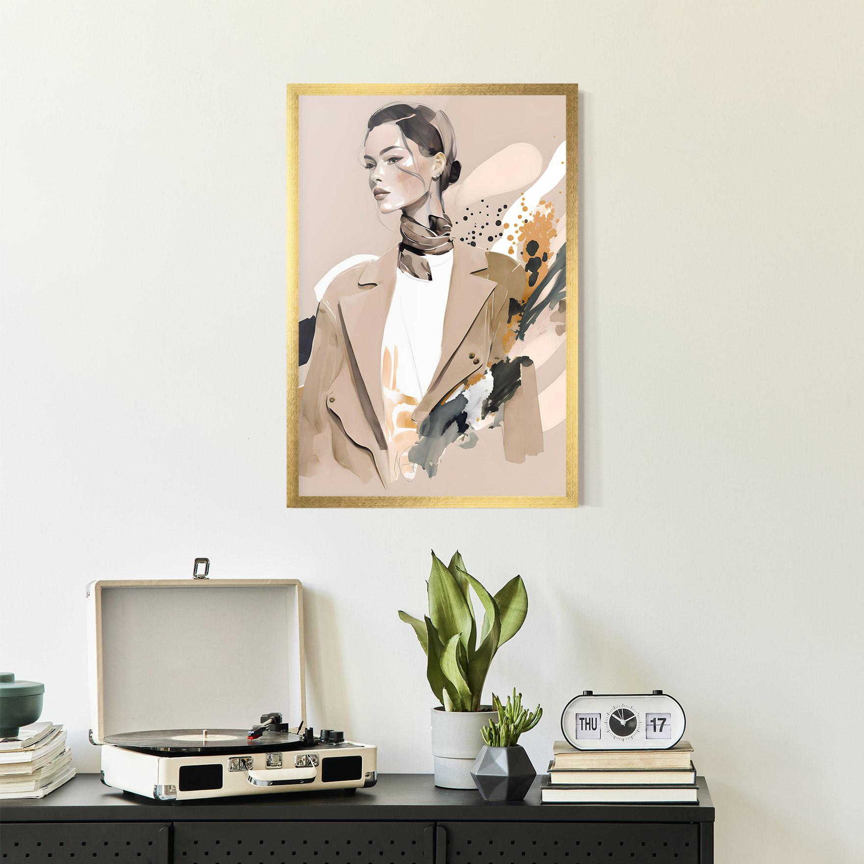 Gerahmte Poster Watercolor Stylish Model mockup 2