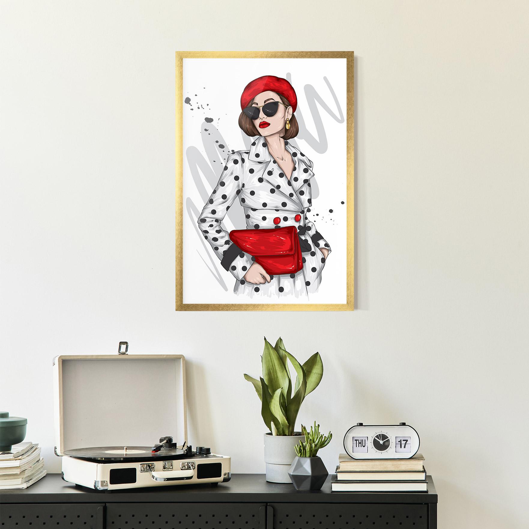 Gerahmte Poster White Red Outfit mockup 2