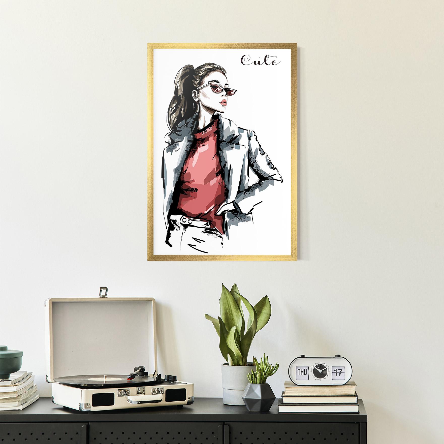 Gerahmte Poster Woman Feeling Cute mockup 2