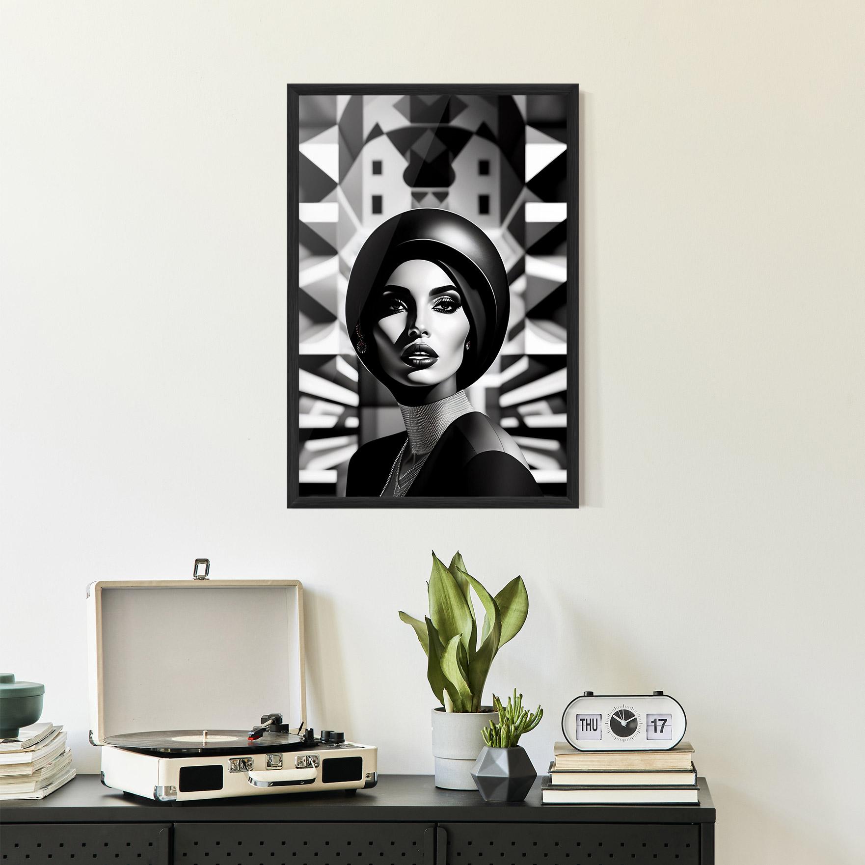 Gerahmte Poster Big Black Hat mockup 2