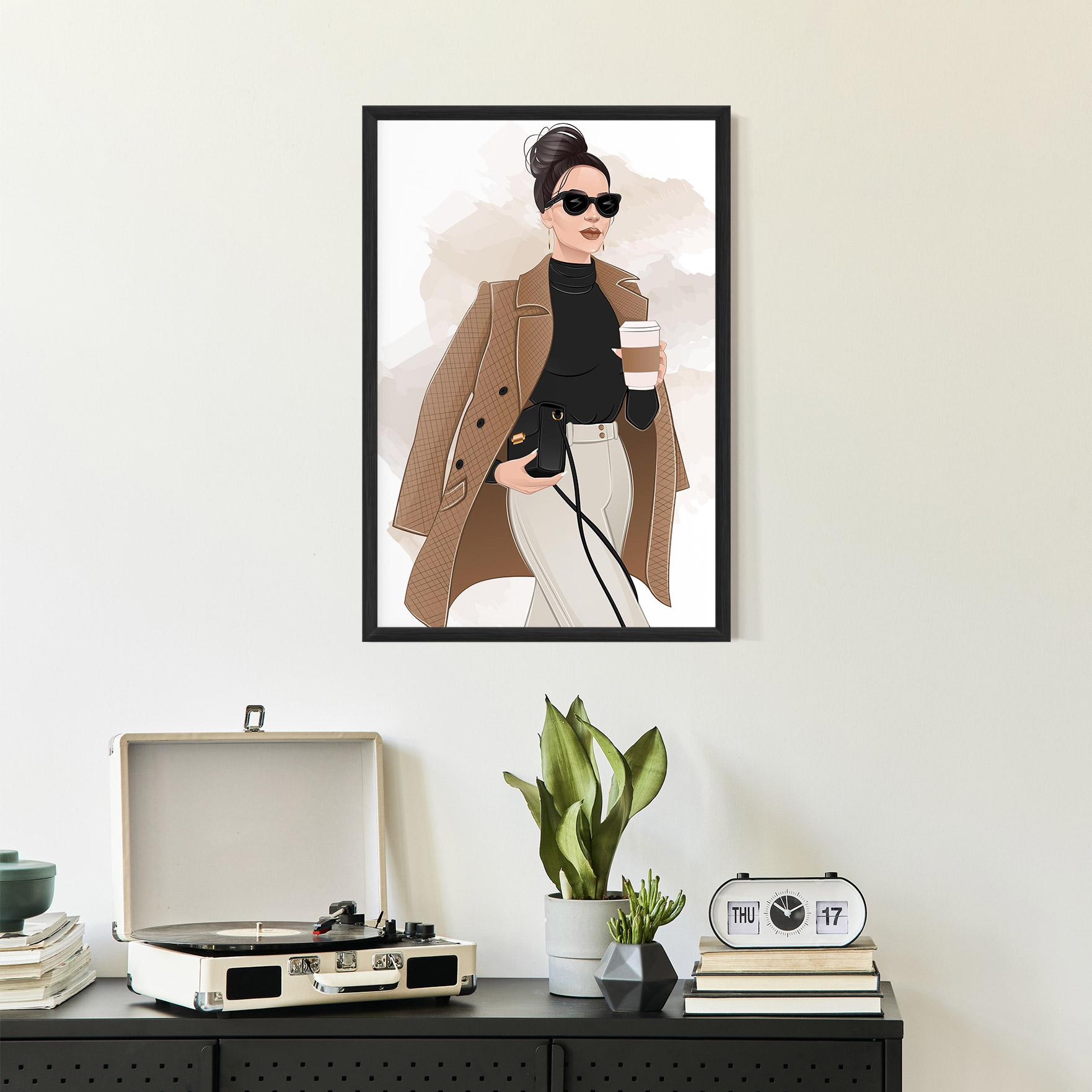 Gerahmte Poster Modern Coffee Outfit mockup 2