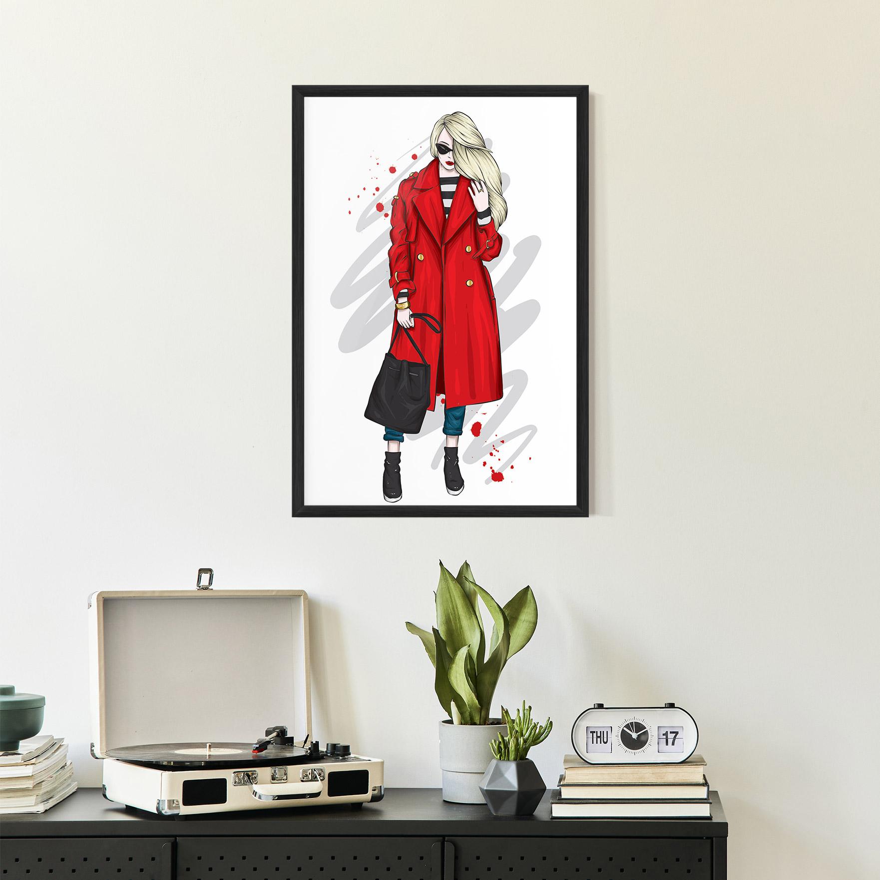 Gerahmte Poster Red Coat mockup 2