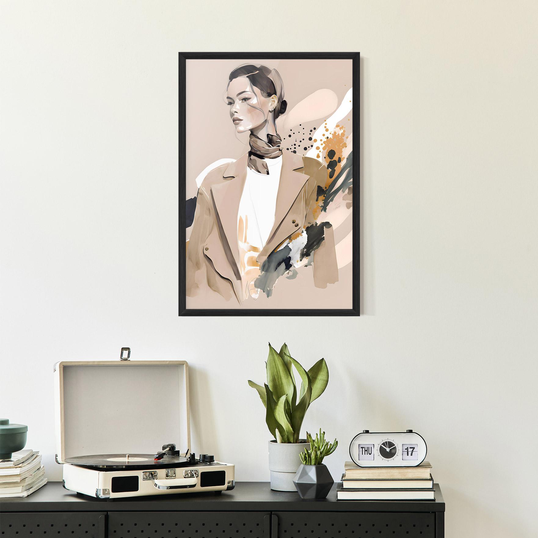 Gerahmte Poster Watercolor Stylish Model mockup 2