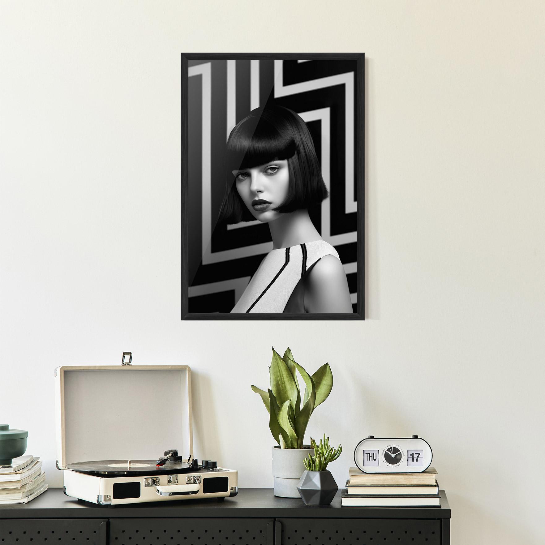 Gerahmte Poster Woman Abstract Art mockup 2