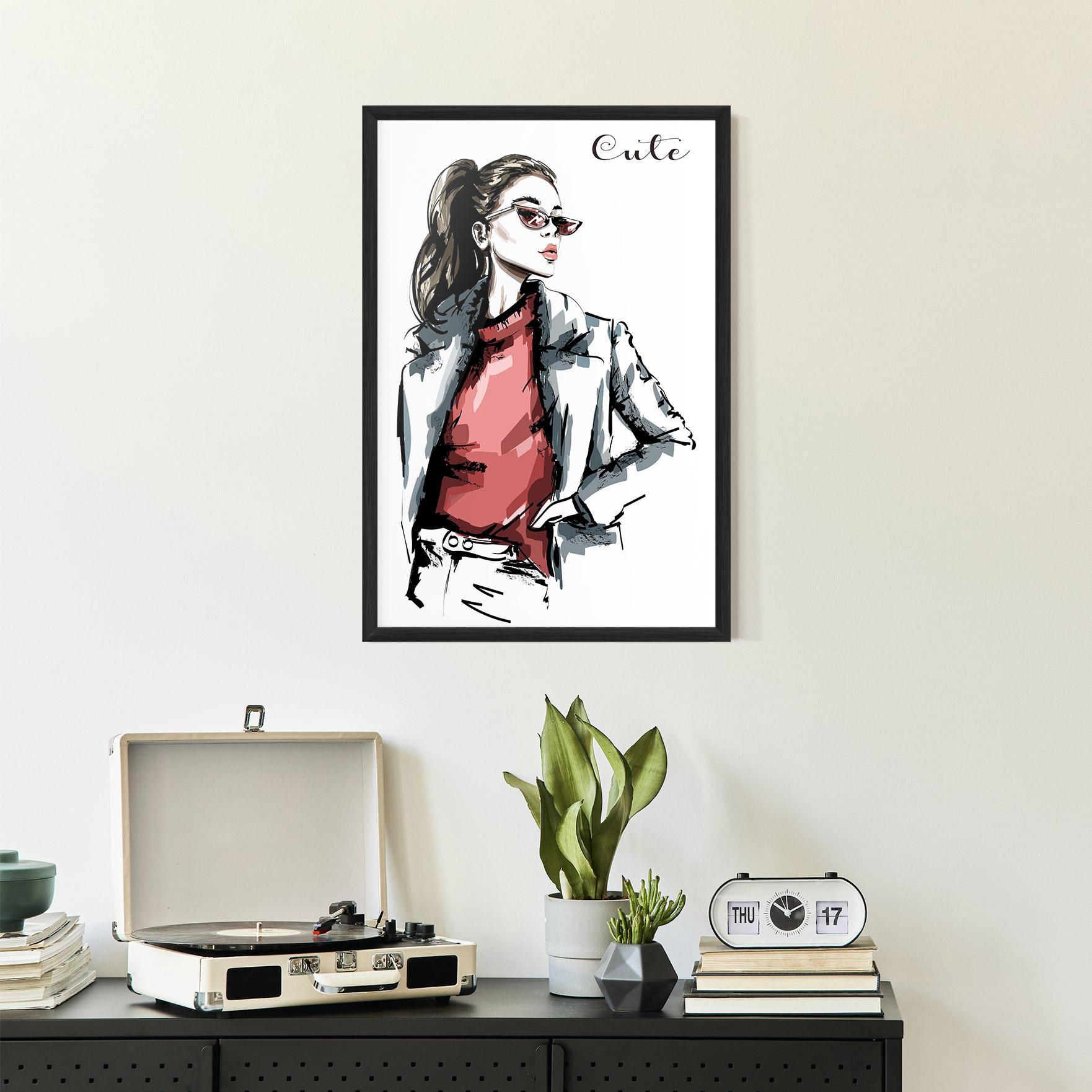 Gerahmte Poster Woman Feeling Cute mockup 2