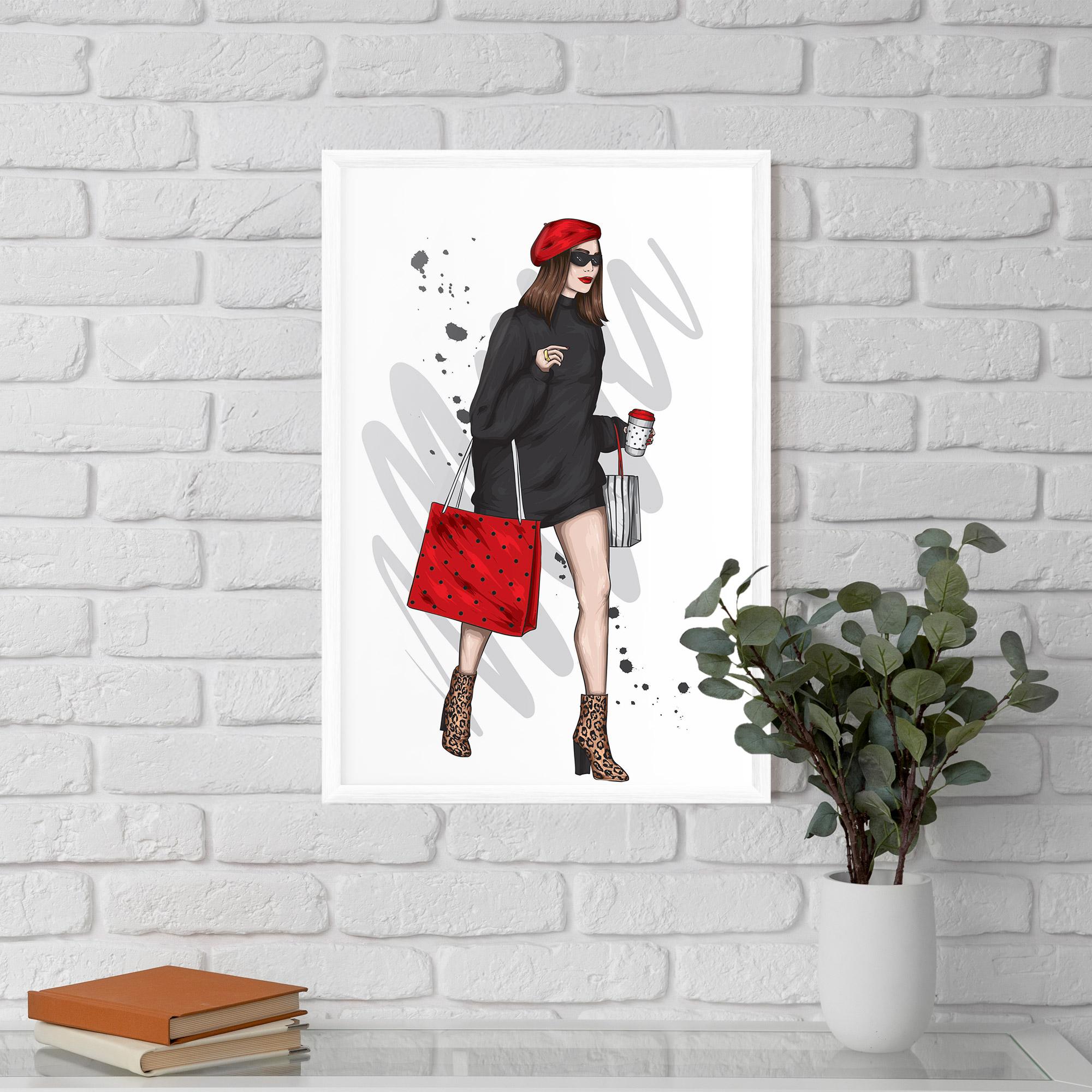 Gerahmte Poster Black Red Outfit mockup 5