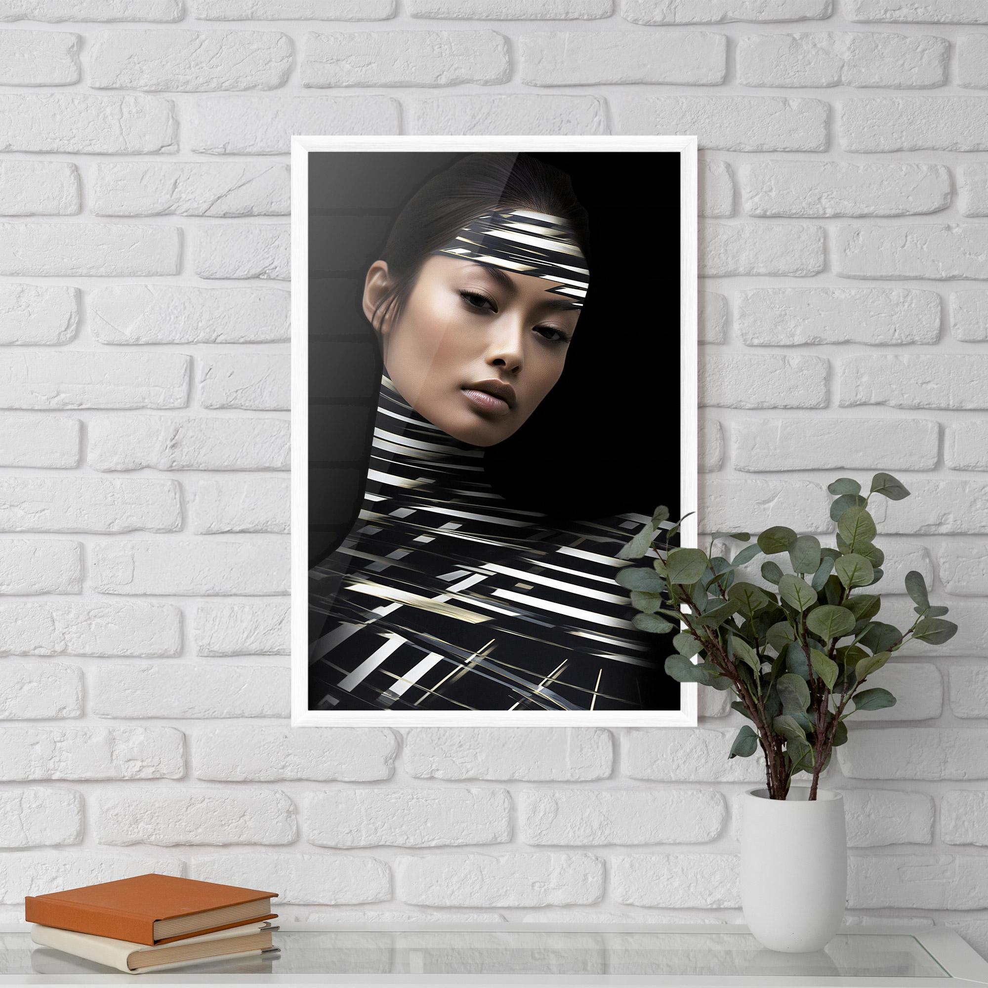 Gerahmte Poster Futuristic Make Up Woman mockup 5