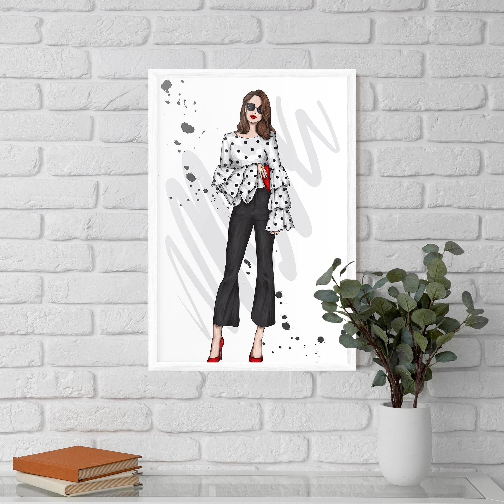 Gerahmte Poster Pretty Woman In White mockup 5