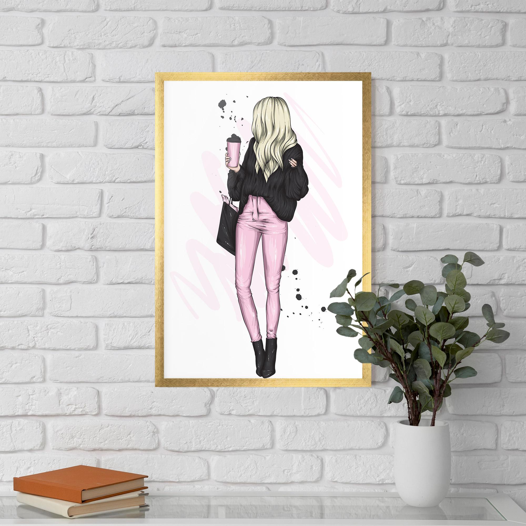 Gerahmte Poster Black Pink Outfit mockup 5