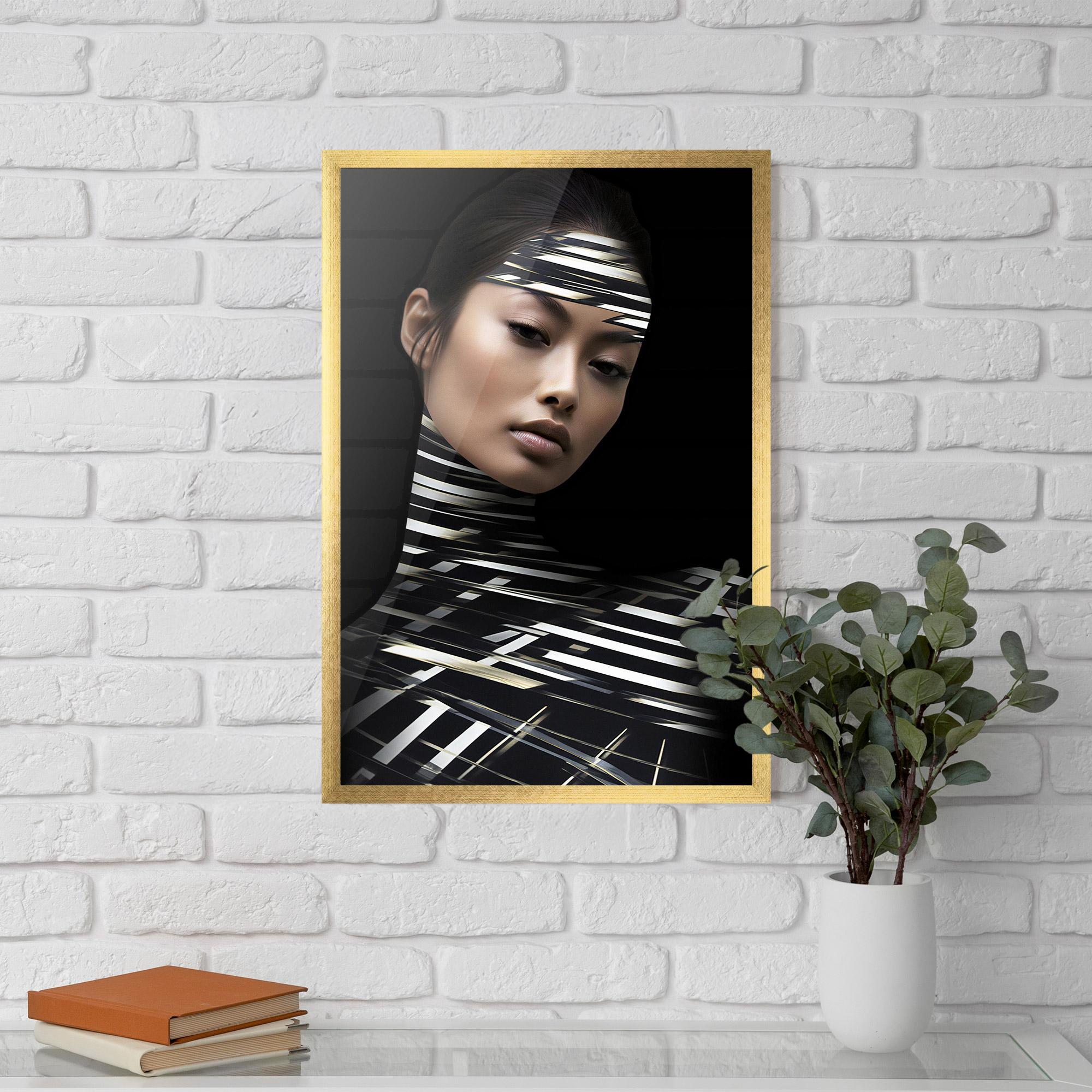Gerahmte Poster Futuristic Make Up Woman mockup 5