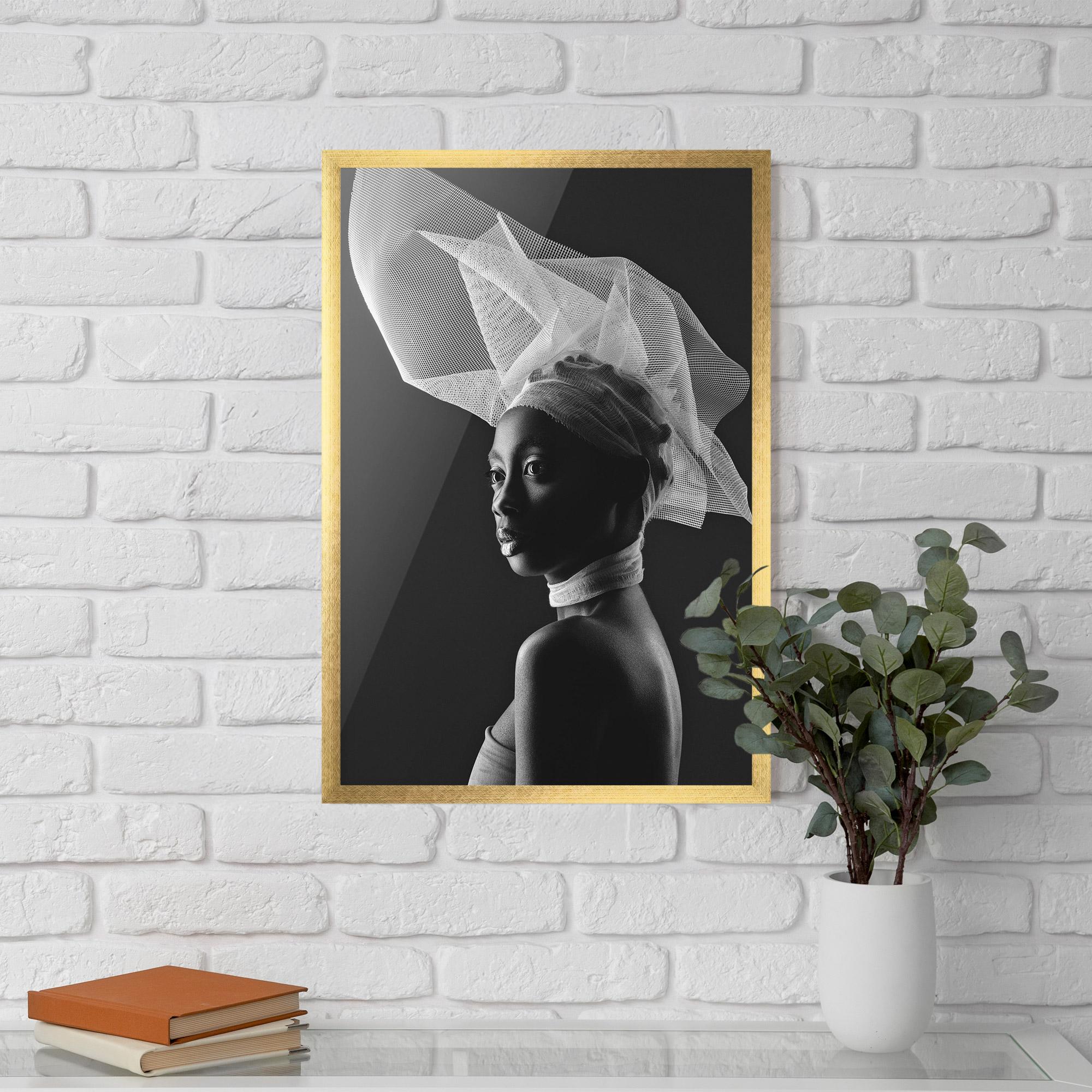 Gerahmte Poster Veil Hat Woman mockup 5
