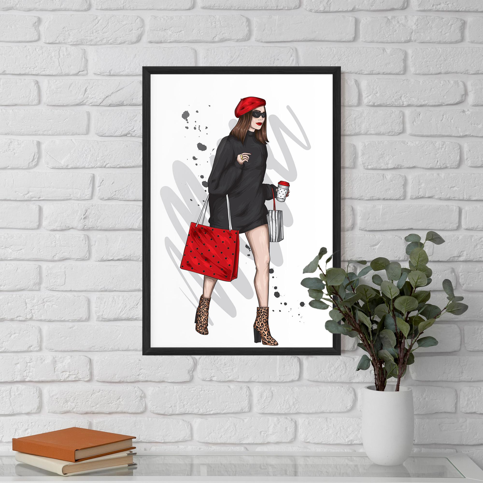 Gerahmte Poster Black Red Outfit mockup 5