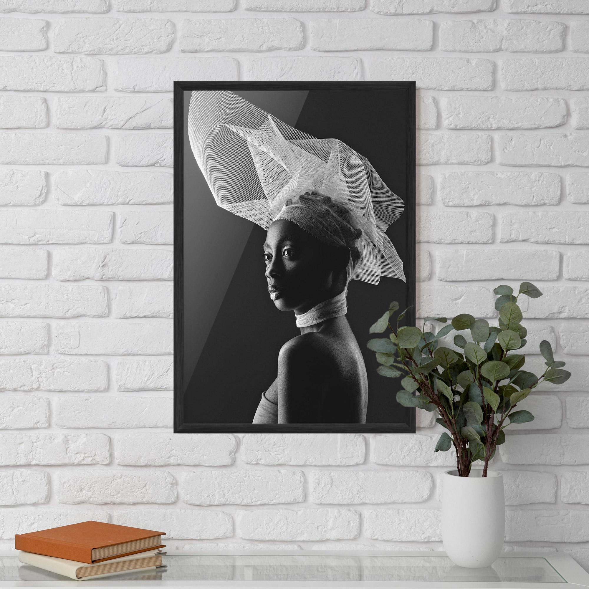 Gerahmte Poster Veil Hat Woman mockup 5