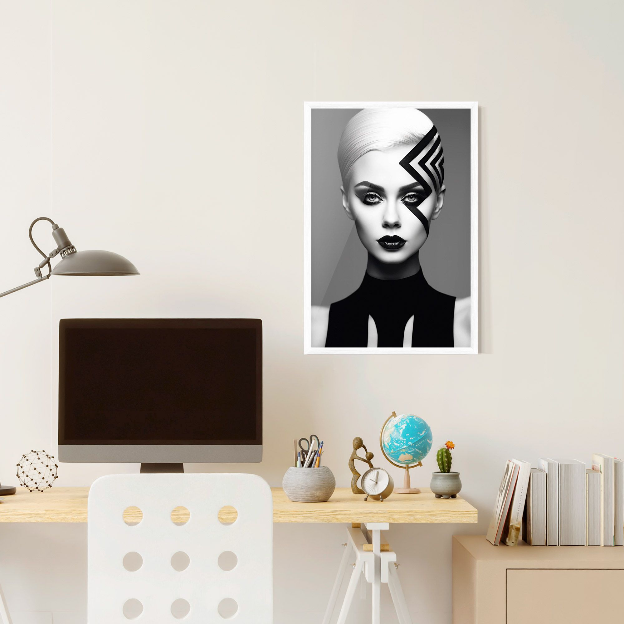 Black Lines On Face mockup 6