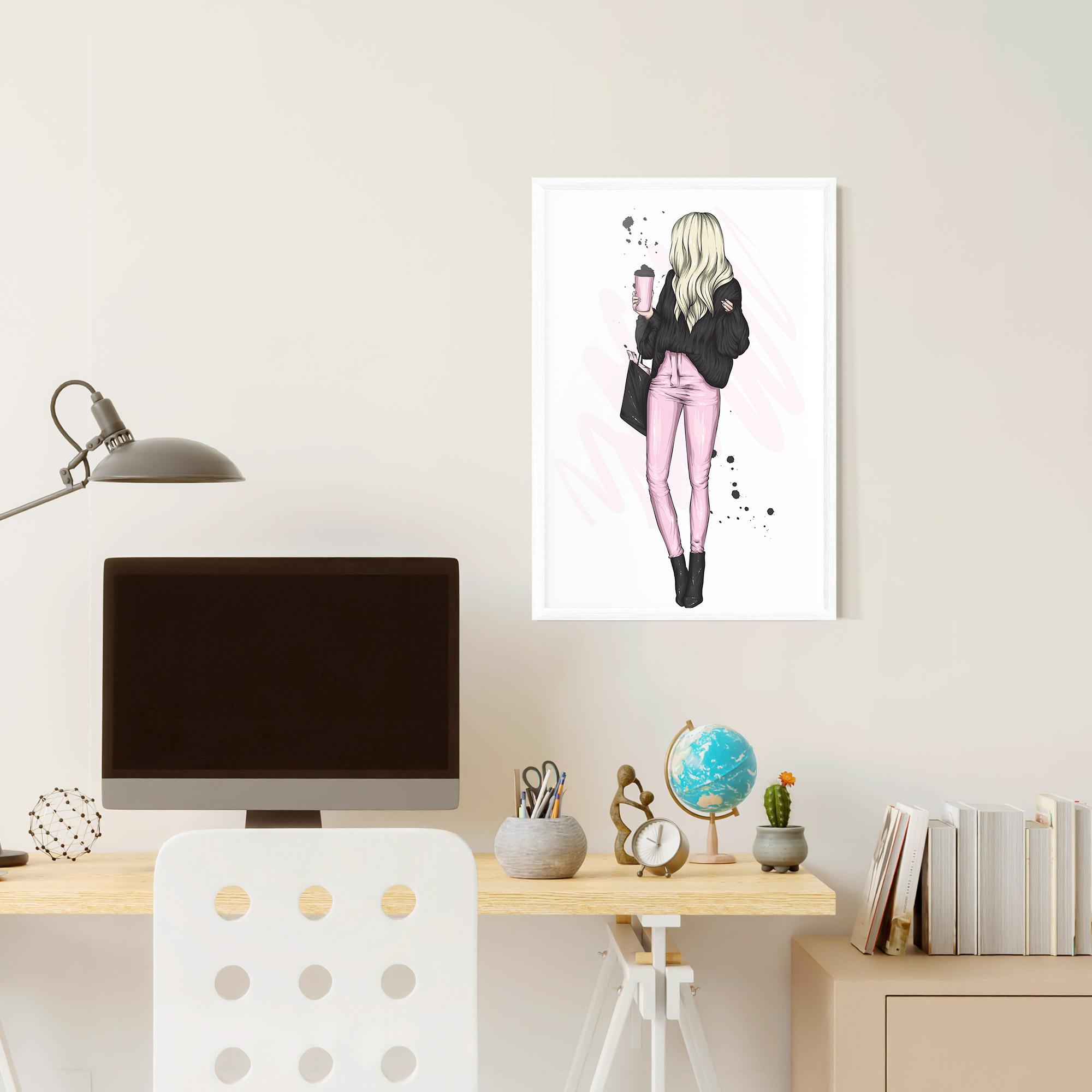 Gerahmte Poster Black Pink Outfit mockup 6