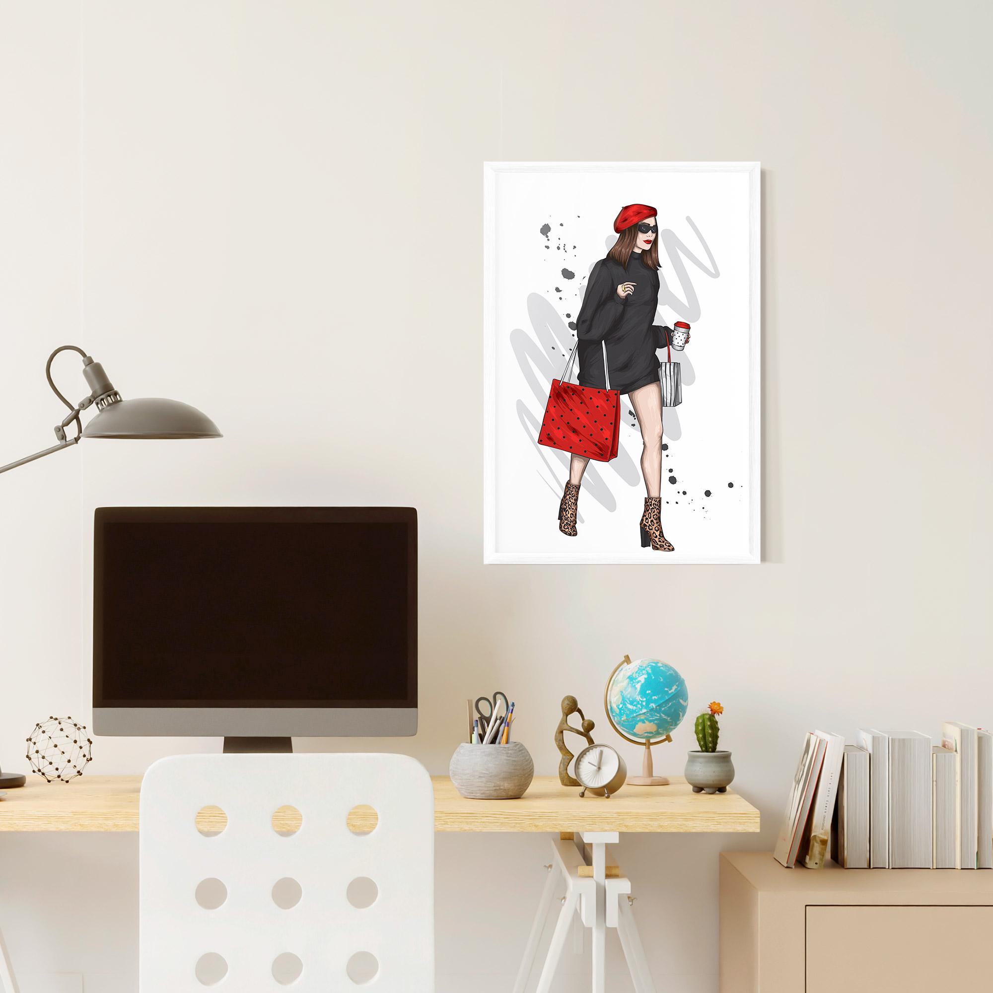 Gerahmte Poster Black Red Outfit mockup 6