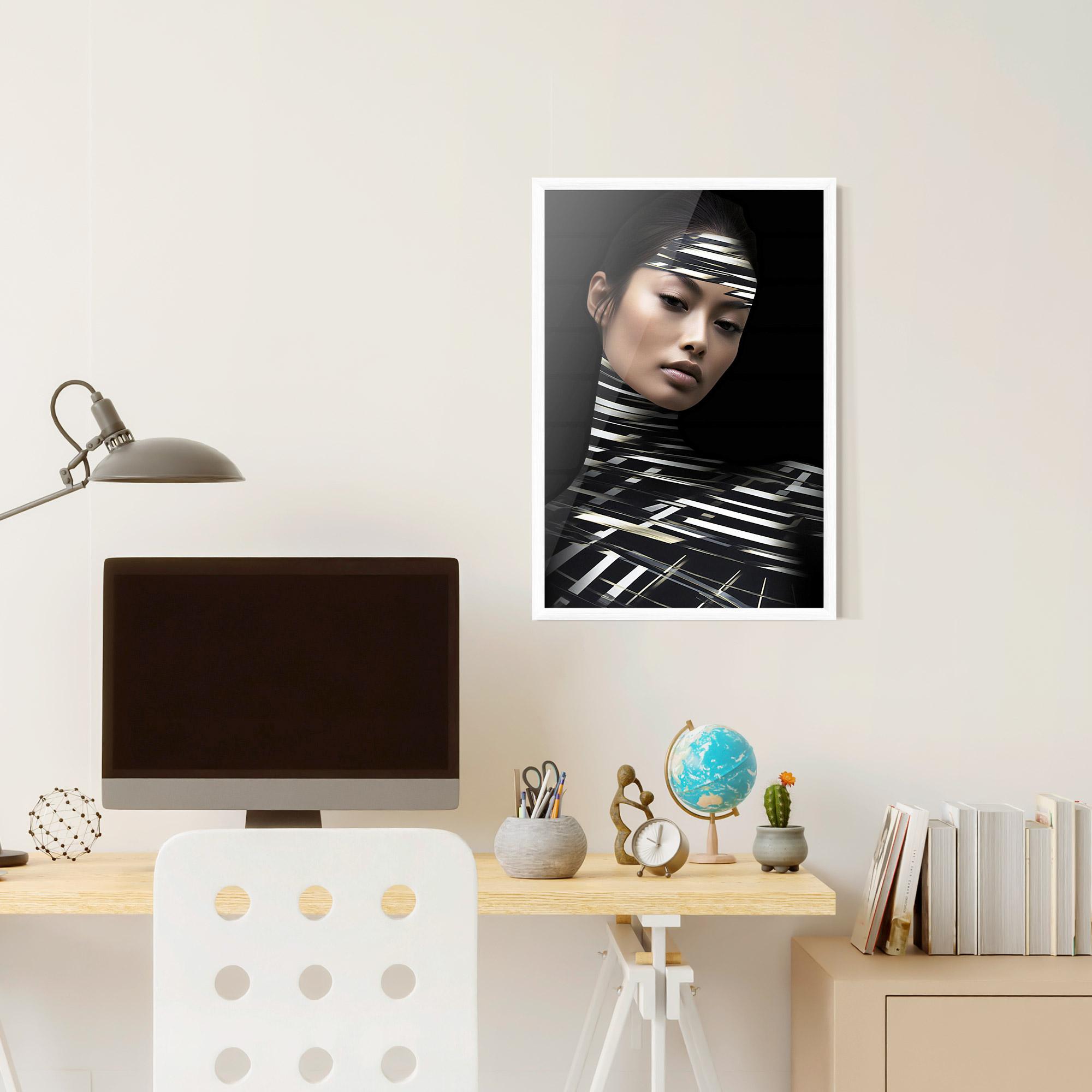 Gerahmte Poster Futuristic Make Up Woman mockup 6