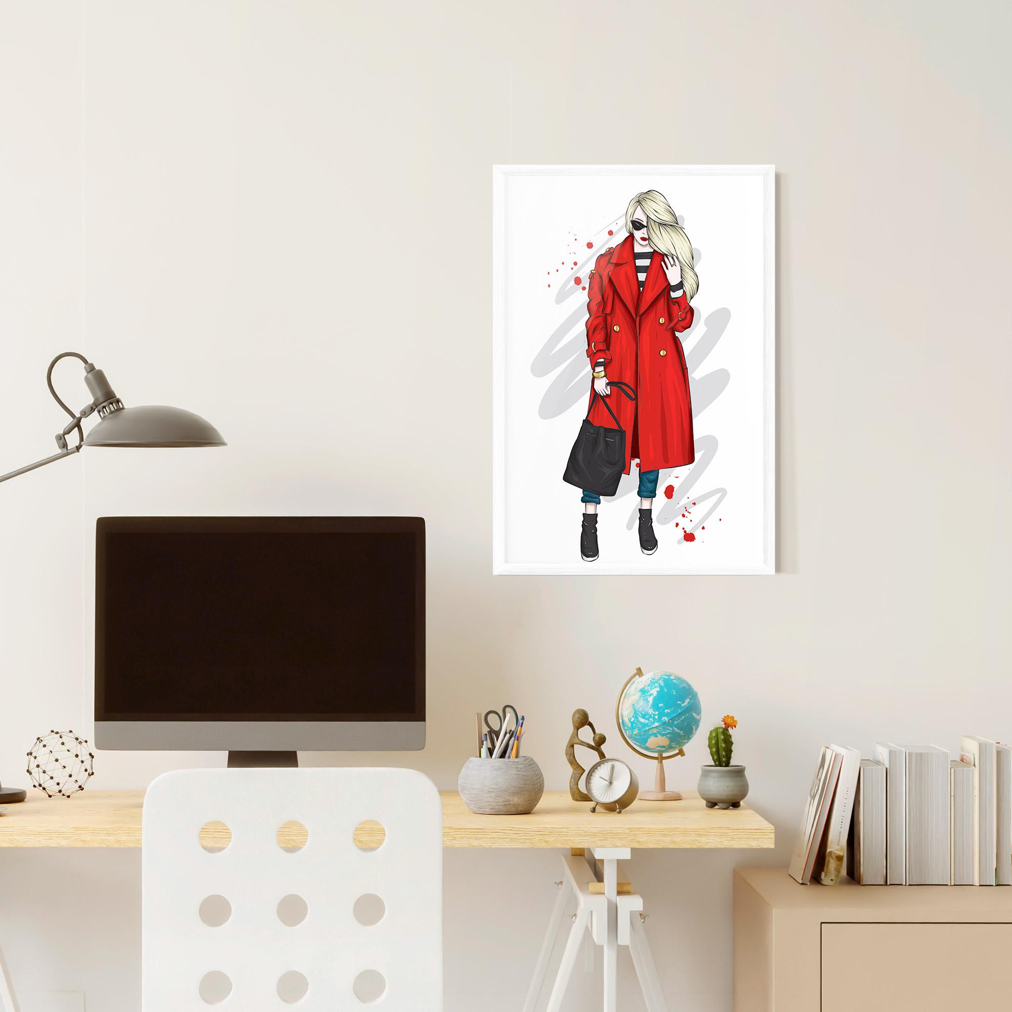 Gerahmte Poster Red Coat mockup 6