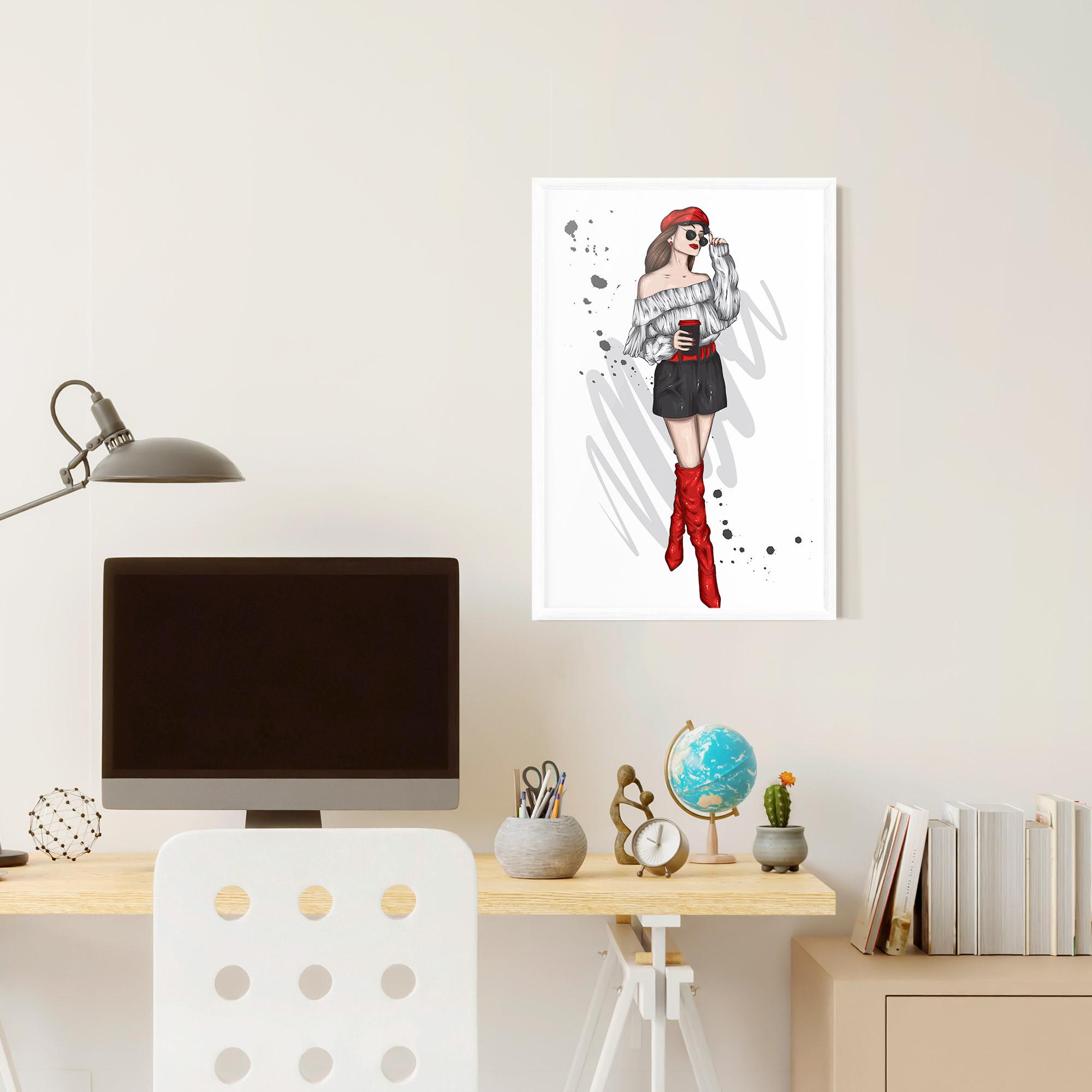 Gerahmte Poster Red Tall Boots Woman mockup 6