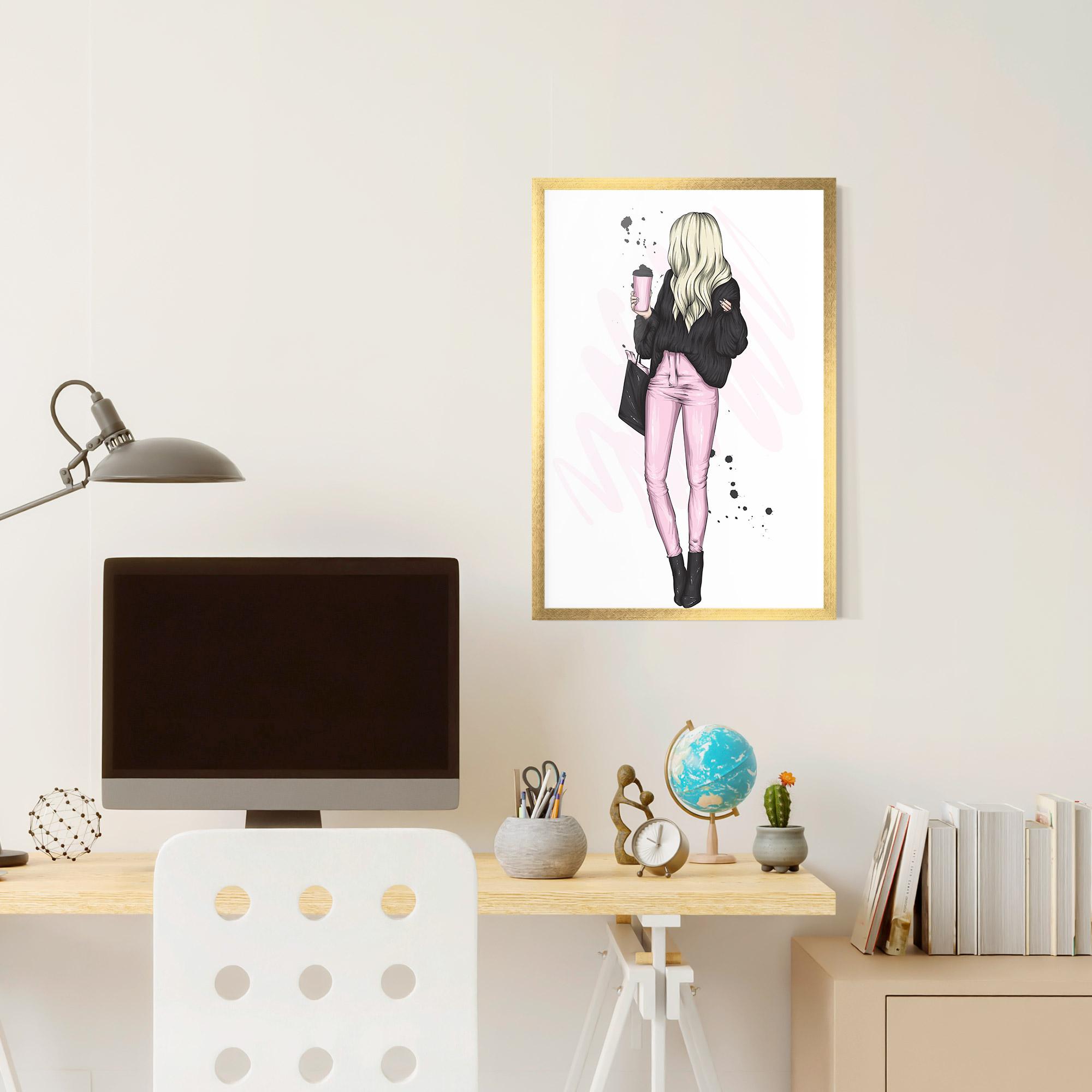 Gerahmte Poster Black Pink Outfit mockup 6