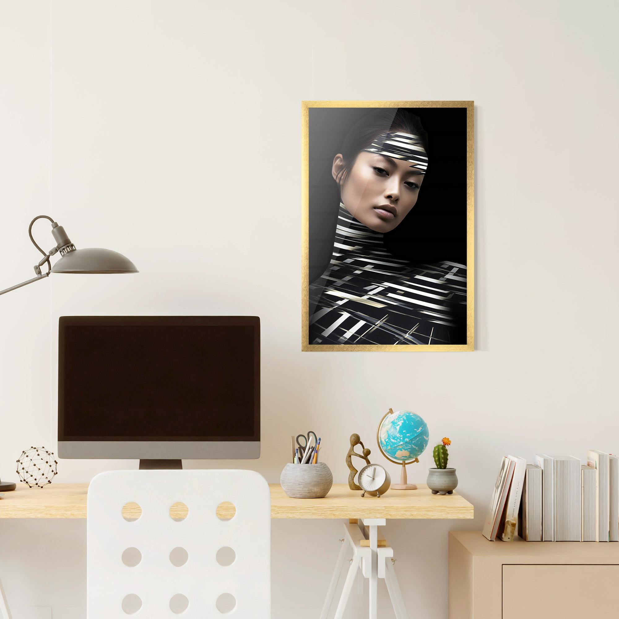 Gerahmte Poster Futuristic Make Up Woman mockup 6