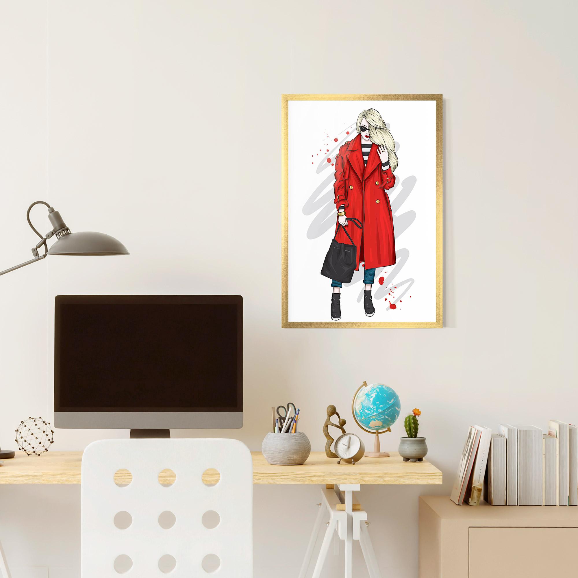Gerahmte Poster Red Coat mockup 6