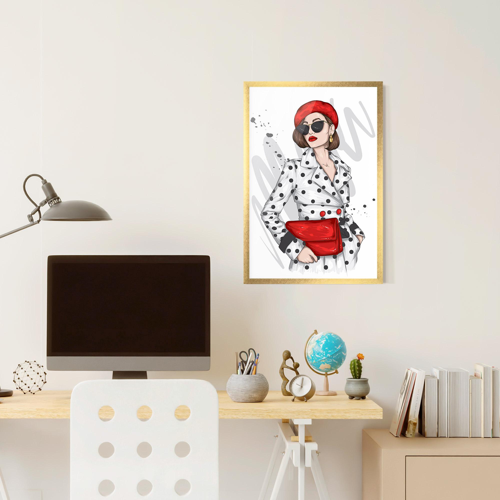 Gerahmte Poster White Red Outfit mockup 6