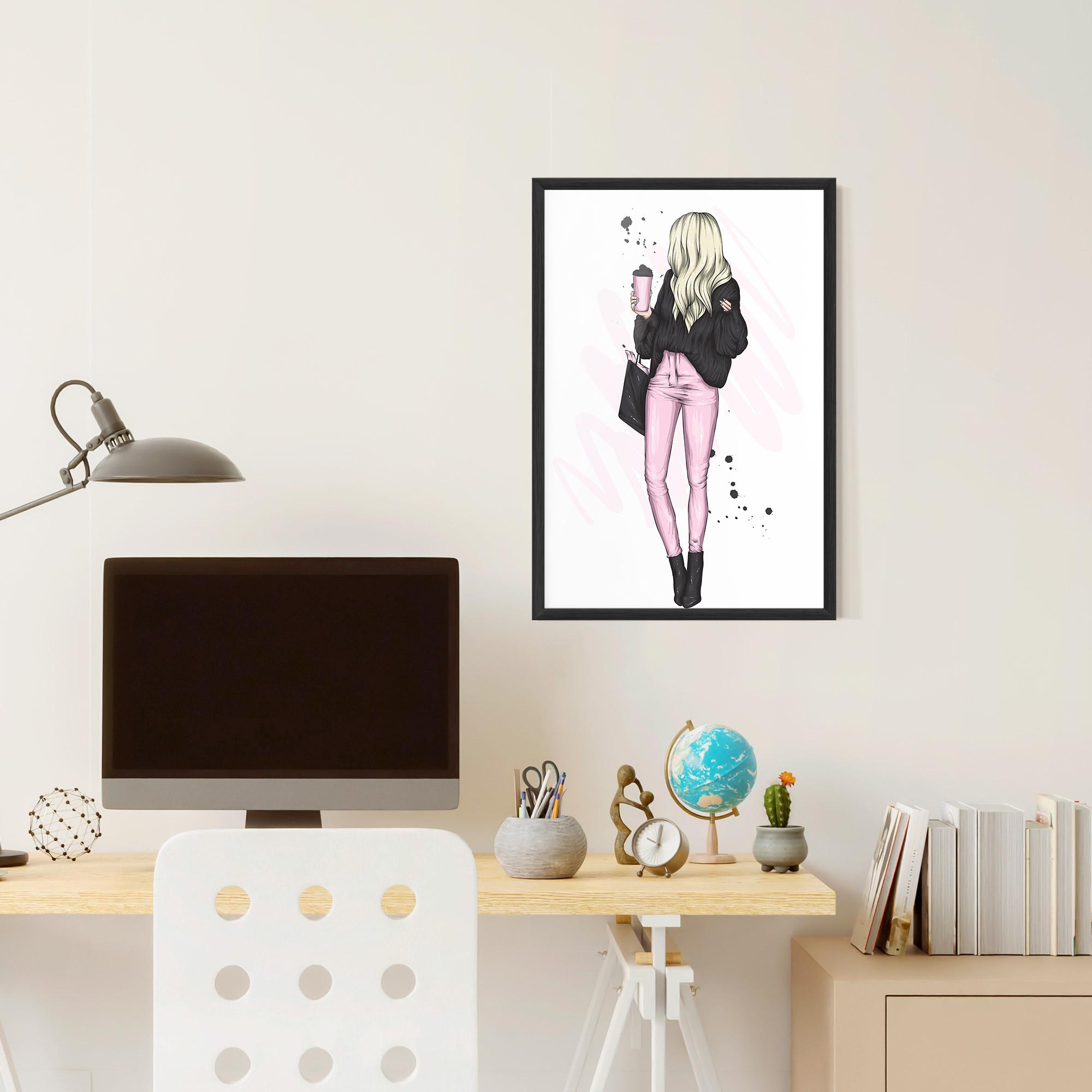 Gerahmte Poster Black Pink Outfit mockup 6