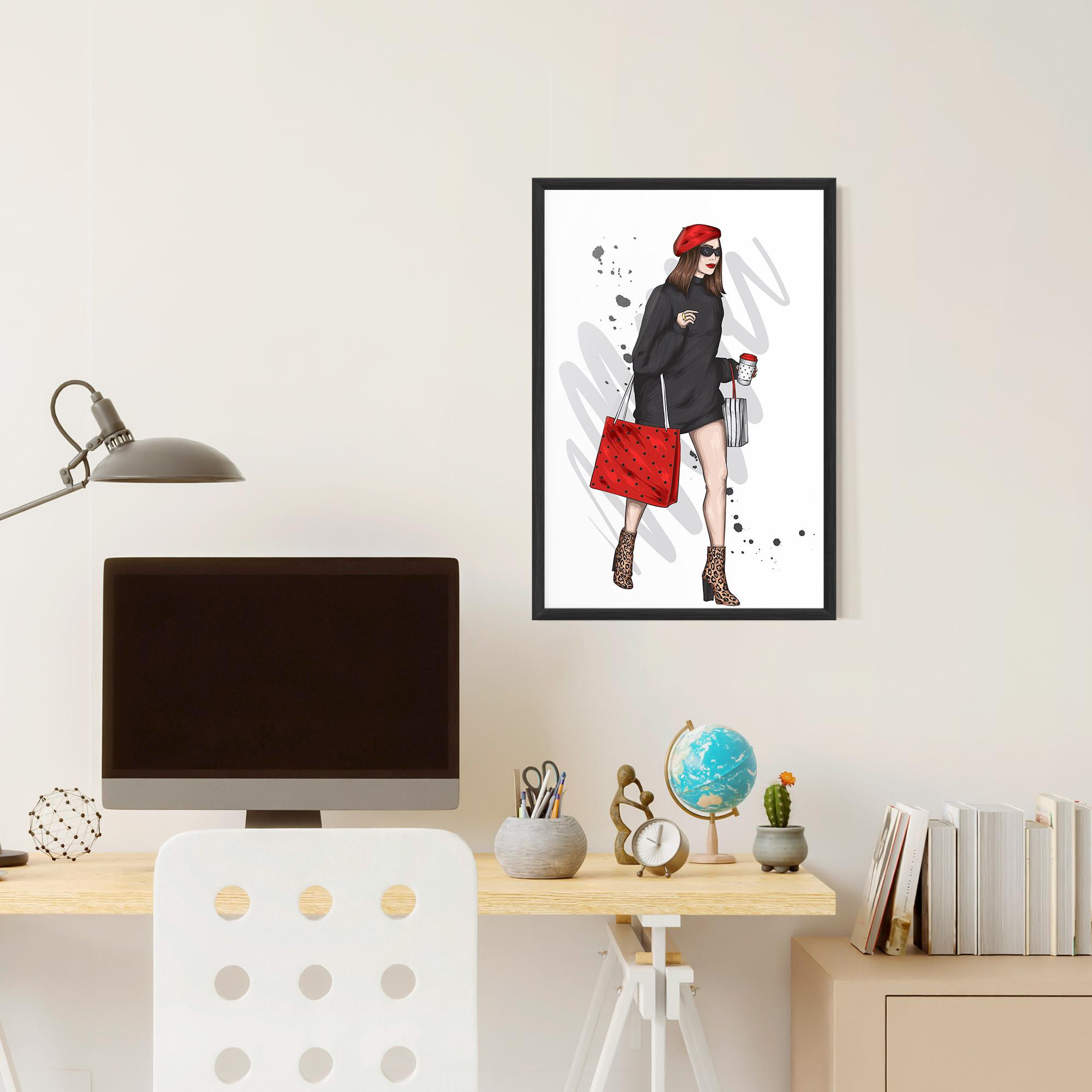 Gerahmte Poster Black Red Outfit mockup 6