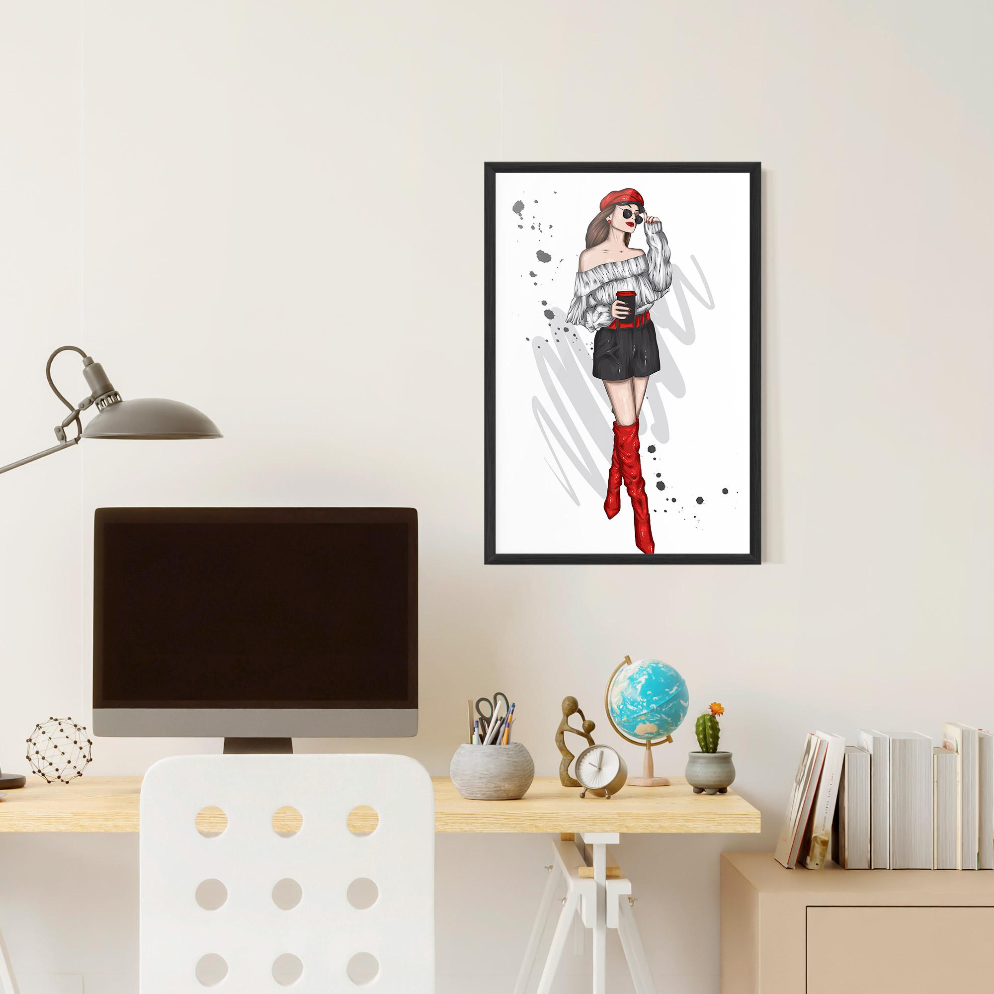 Gerahmte Poster Red Tall Boots Woman mockup 6