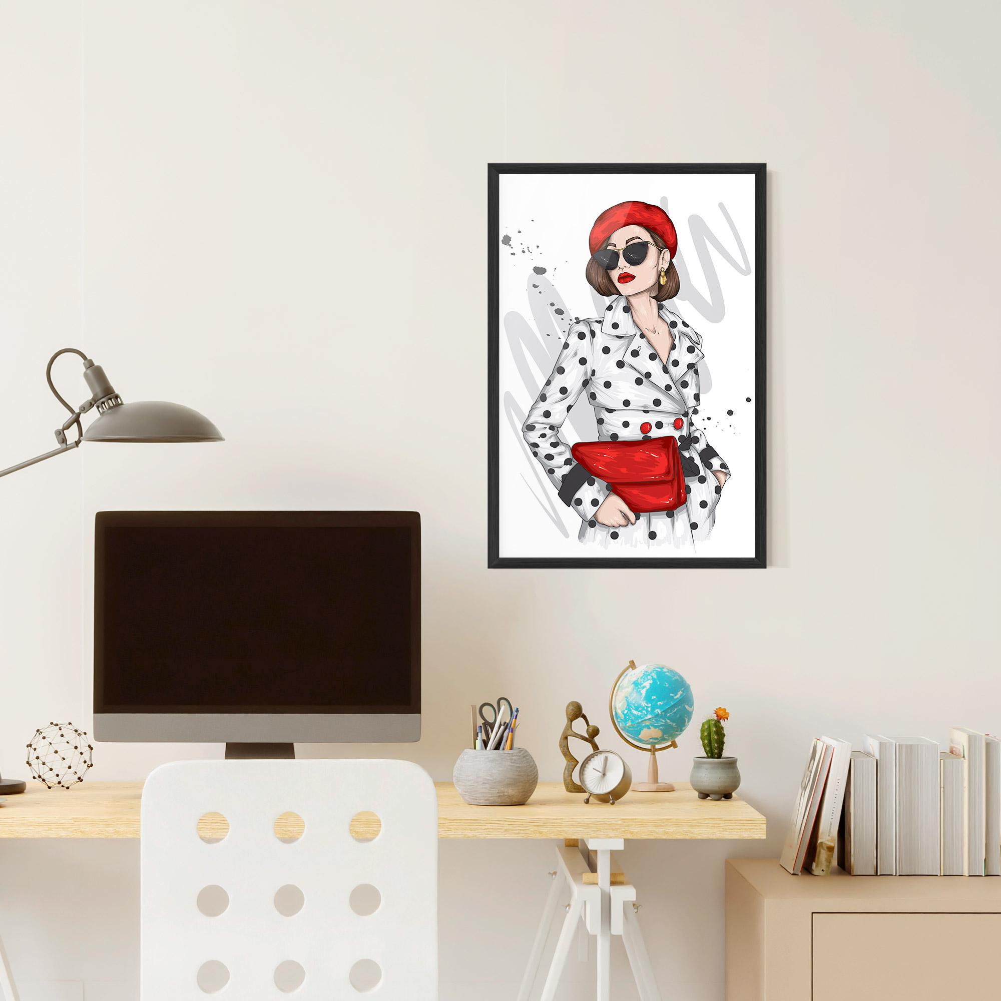 Gerahmte Poster White Red Outfit mockup 6