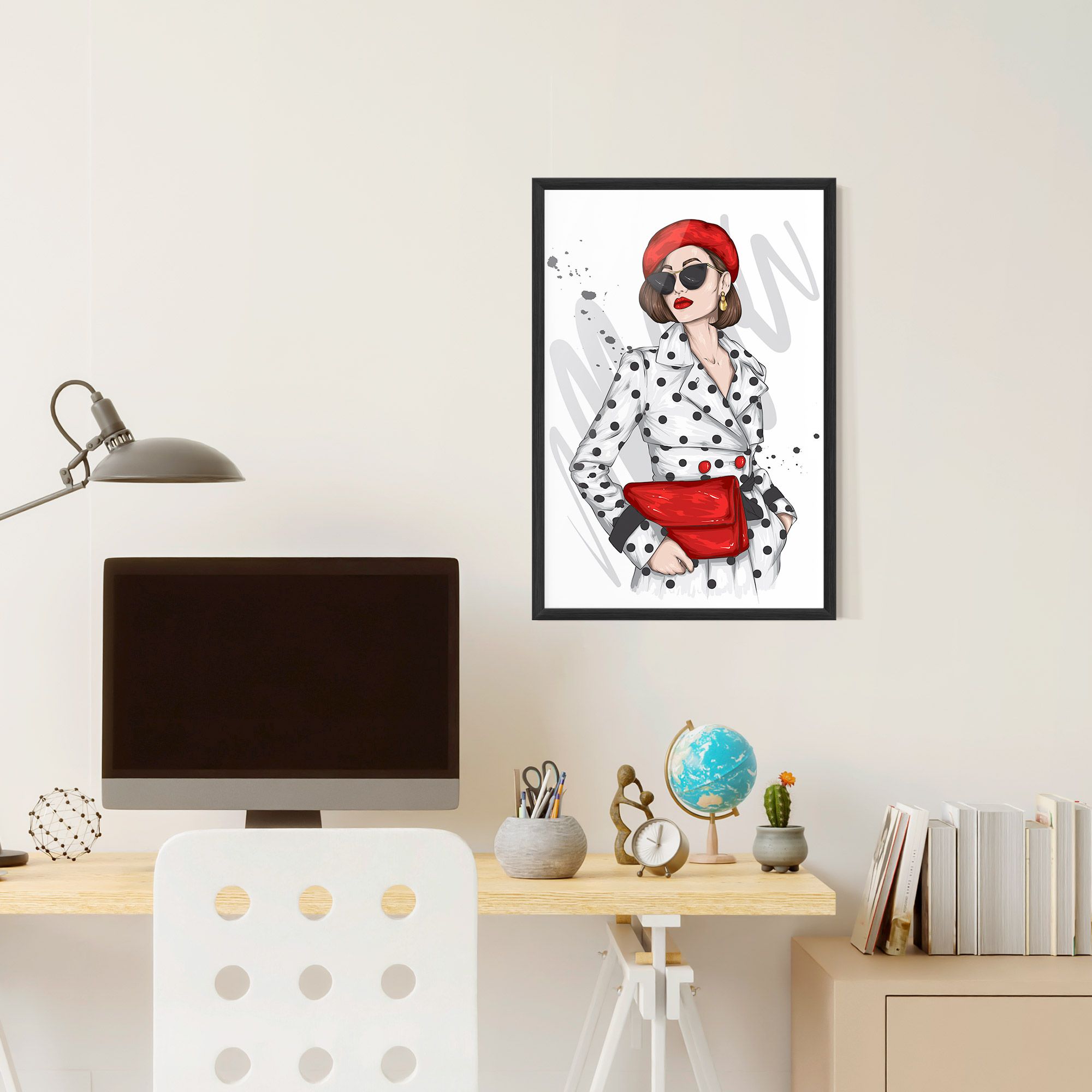 White Red Outfit mockup 6