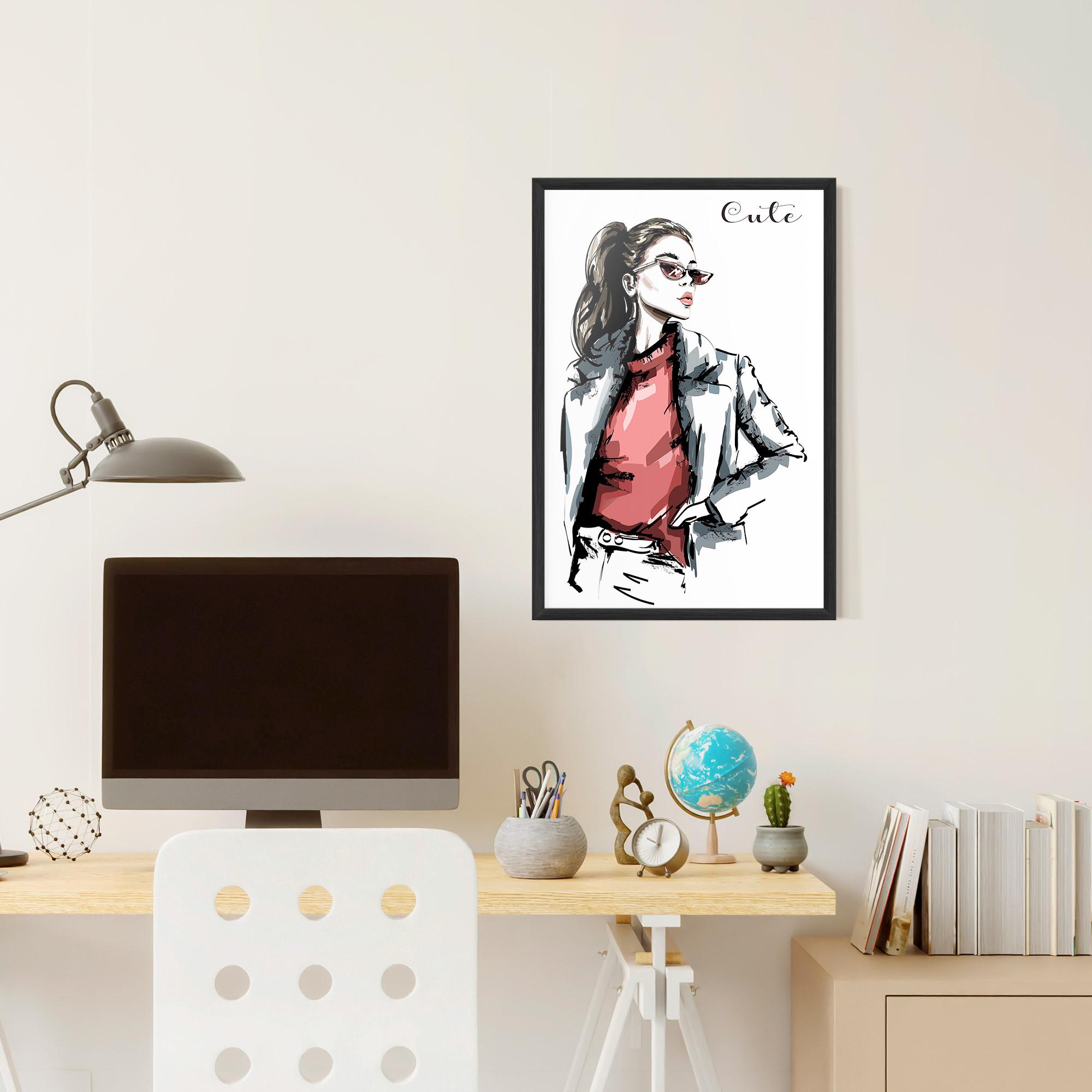 Gerahmte Poster Woman Feeling Cute mockup 6