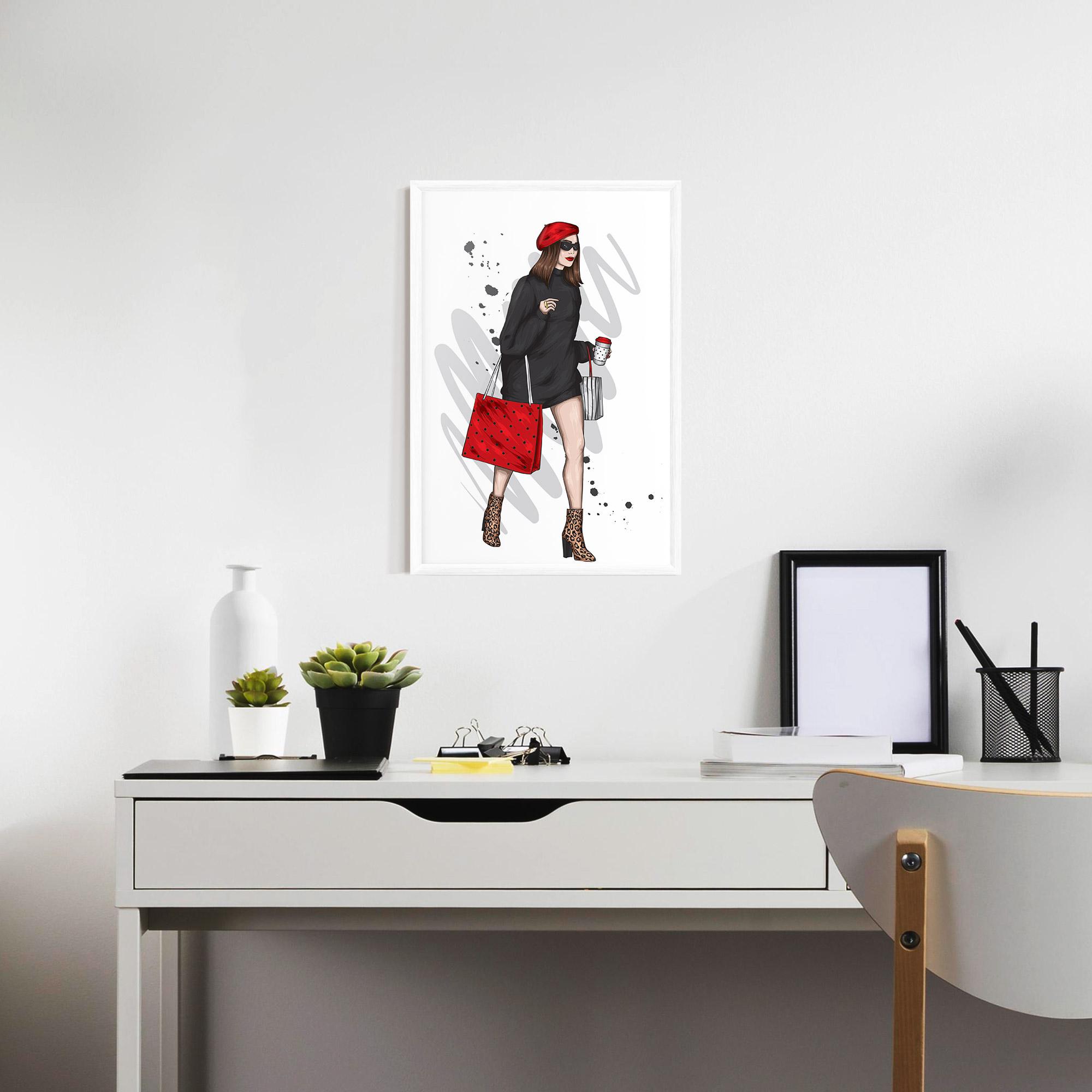 Gerahmte Poster Black Red Outfit mockup 7