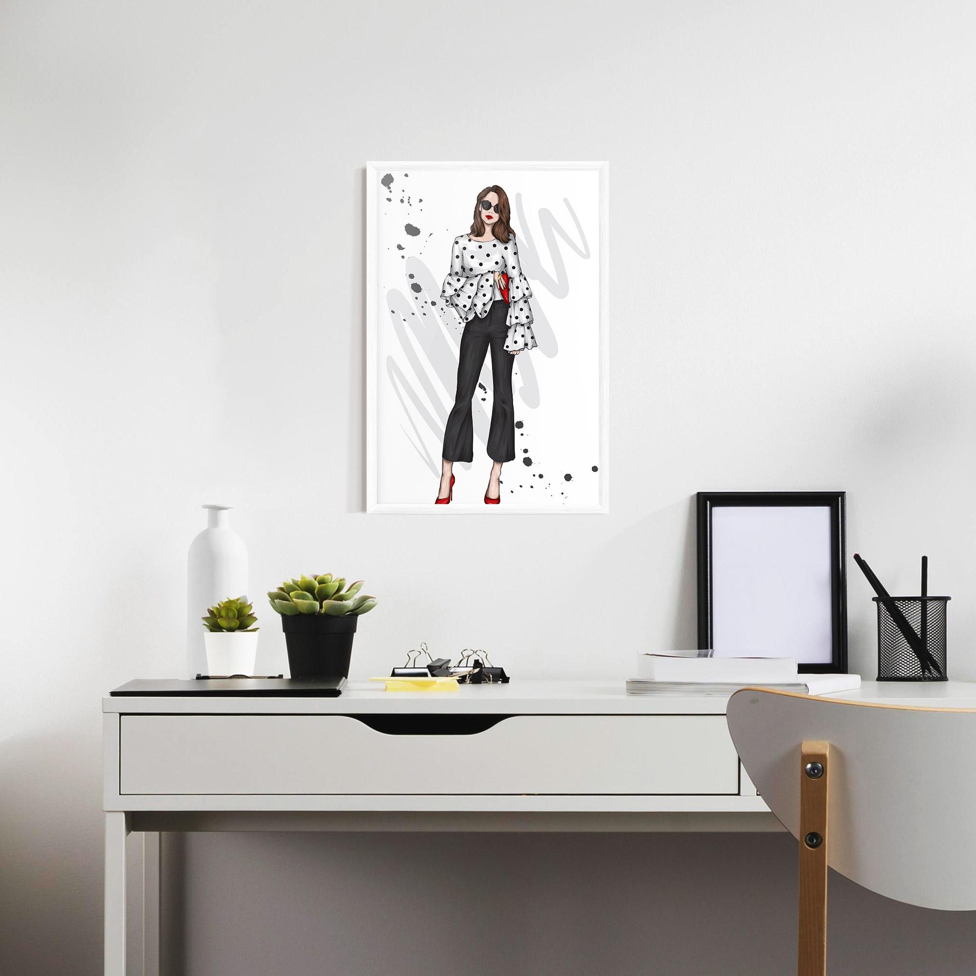Gerahmte Poster Pretty Woman In White mockup 7