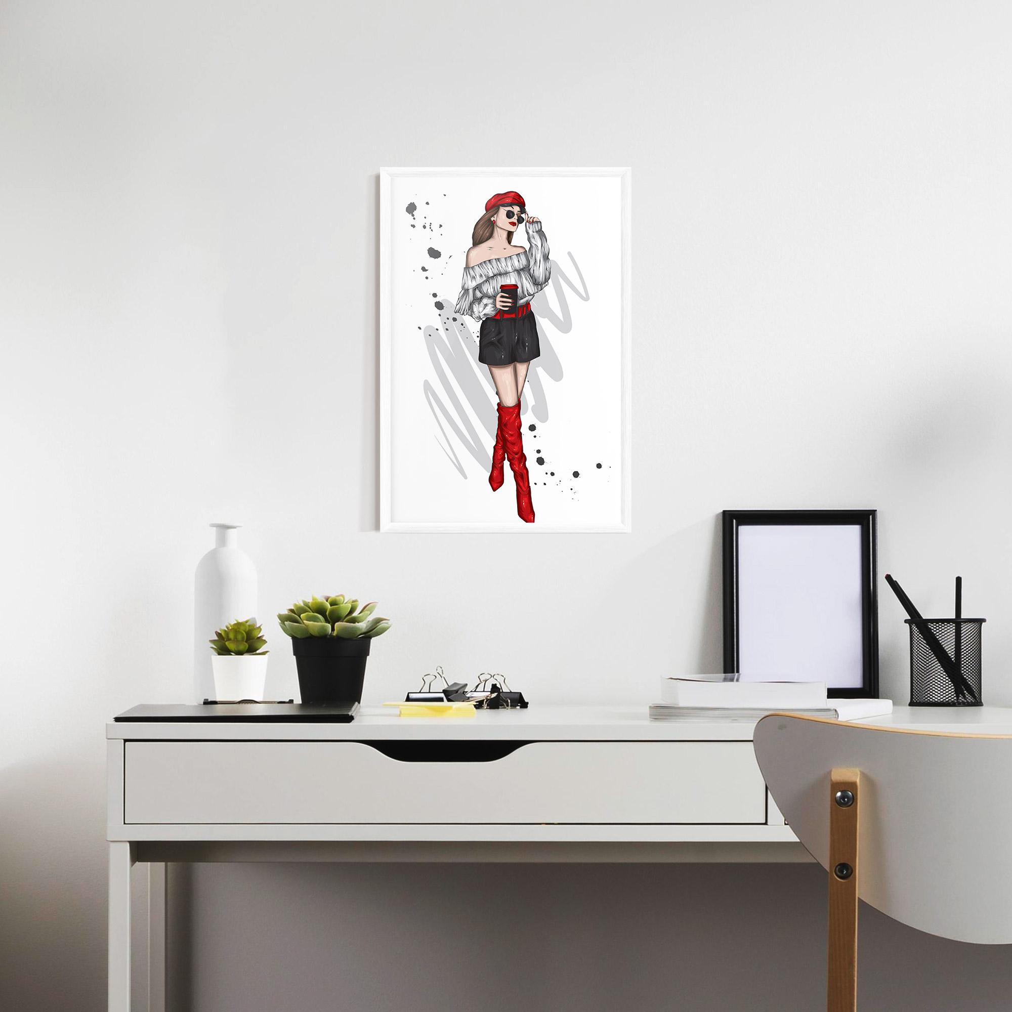 Gerahmte Poster Red Tall Boots Woman mockup 7