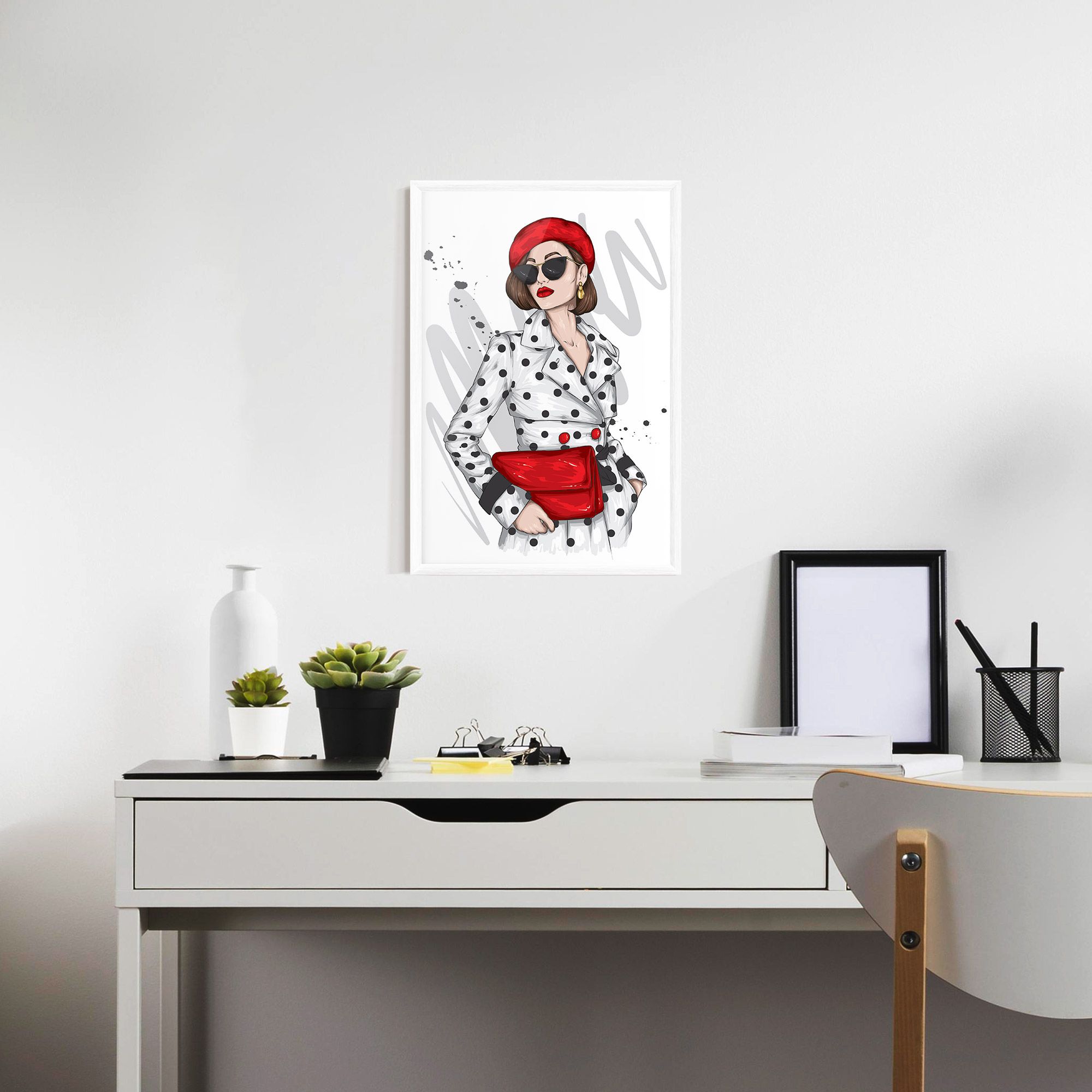 White Red Outfit mockup 7