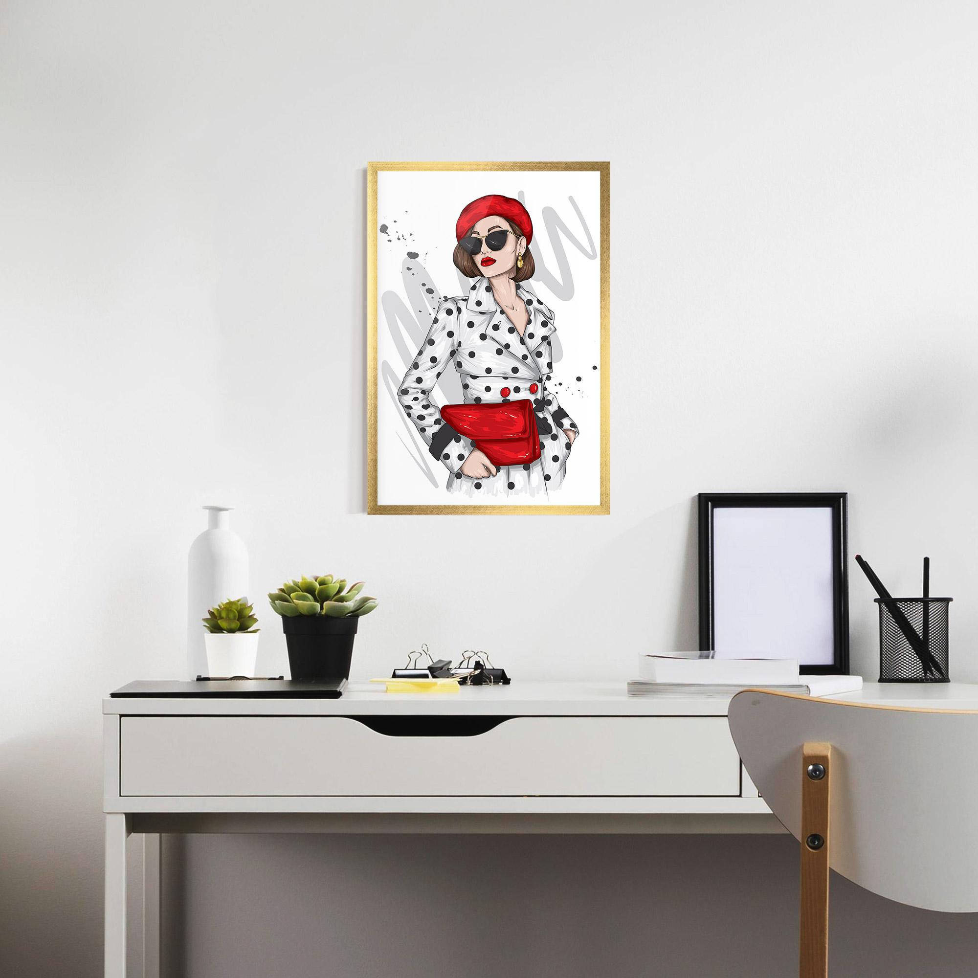Gerahmte Poster White Red Outfit mockup 7