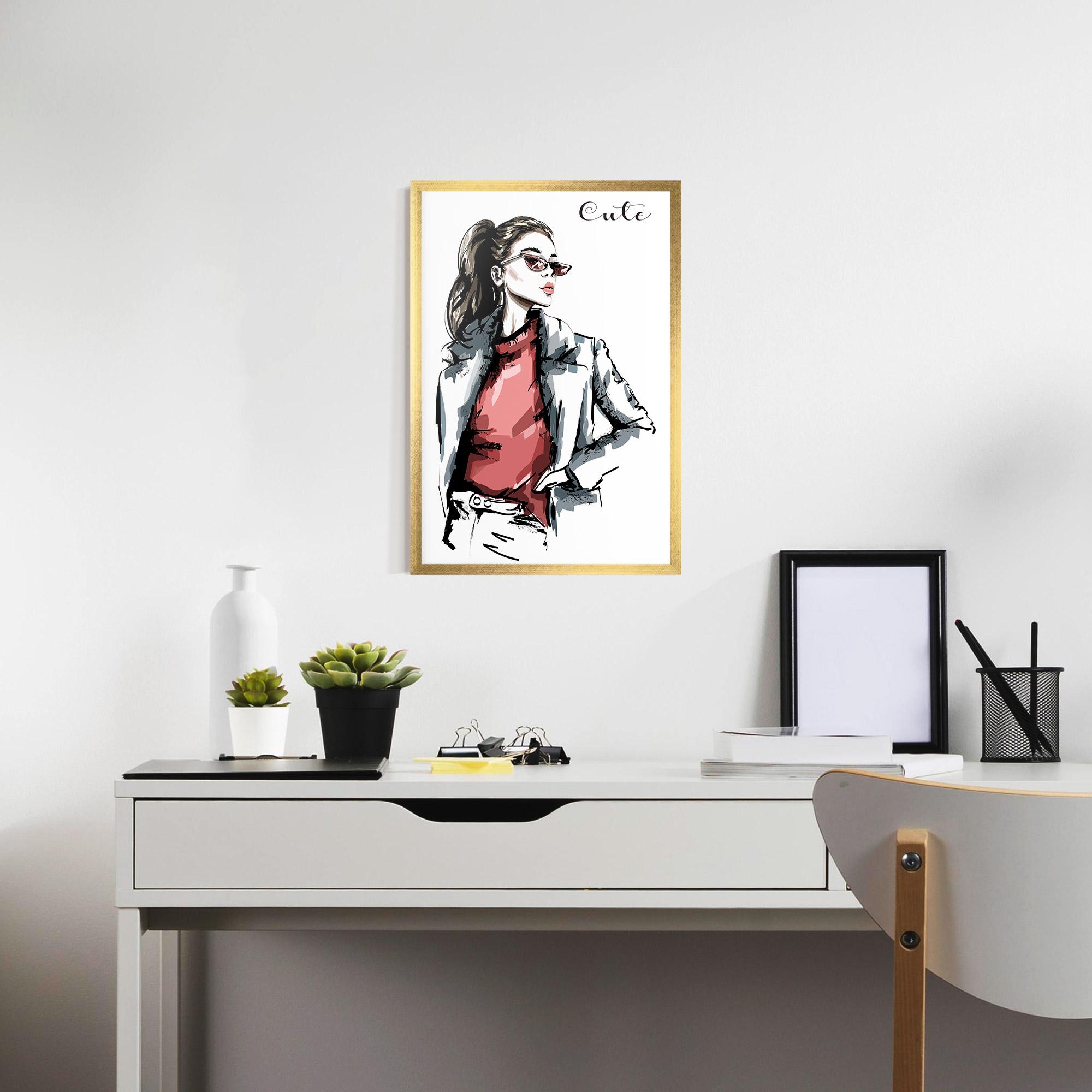 Gerahmte Poster Woman Feeling Cute mockup 7