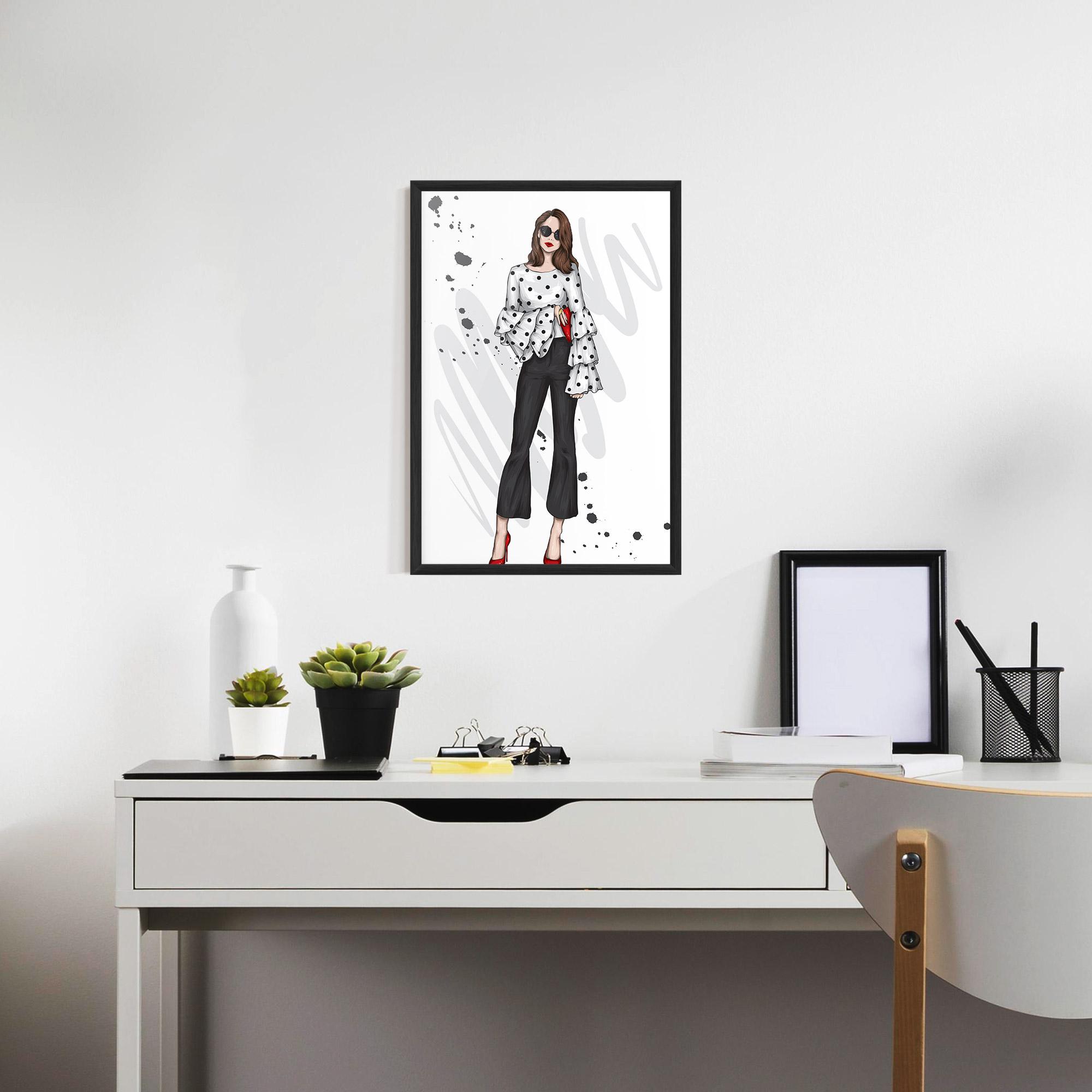 Gerahmte Poster Pretty Woman In White mockup 7