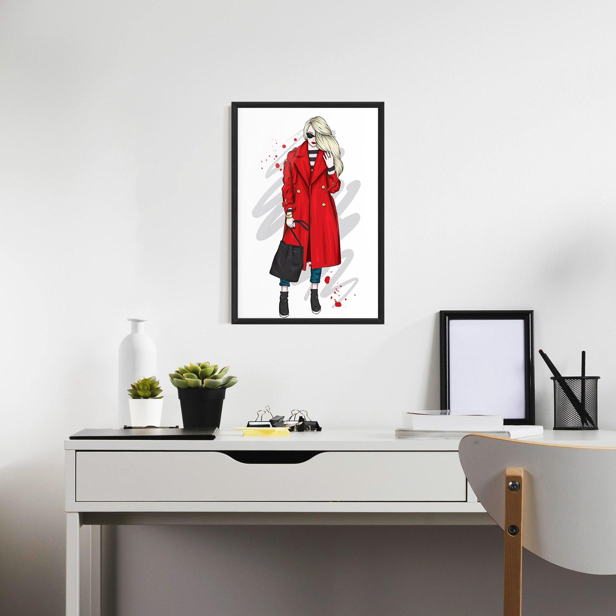 Gerahmte Poster Red Coat mockup 7