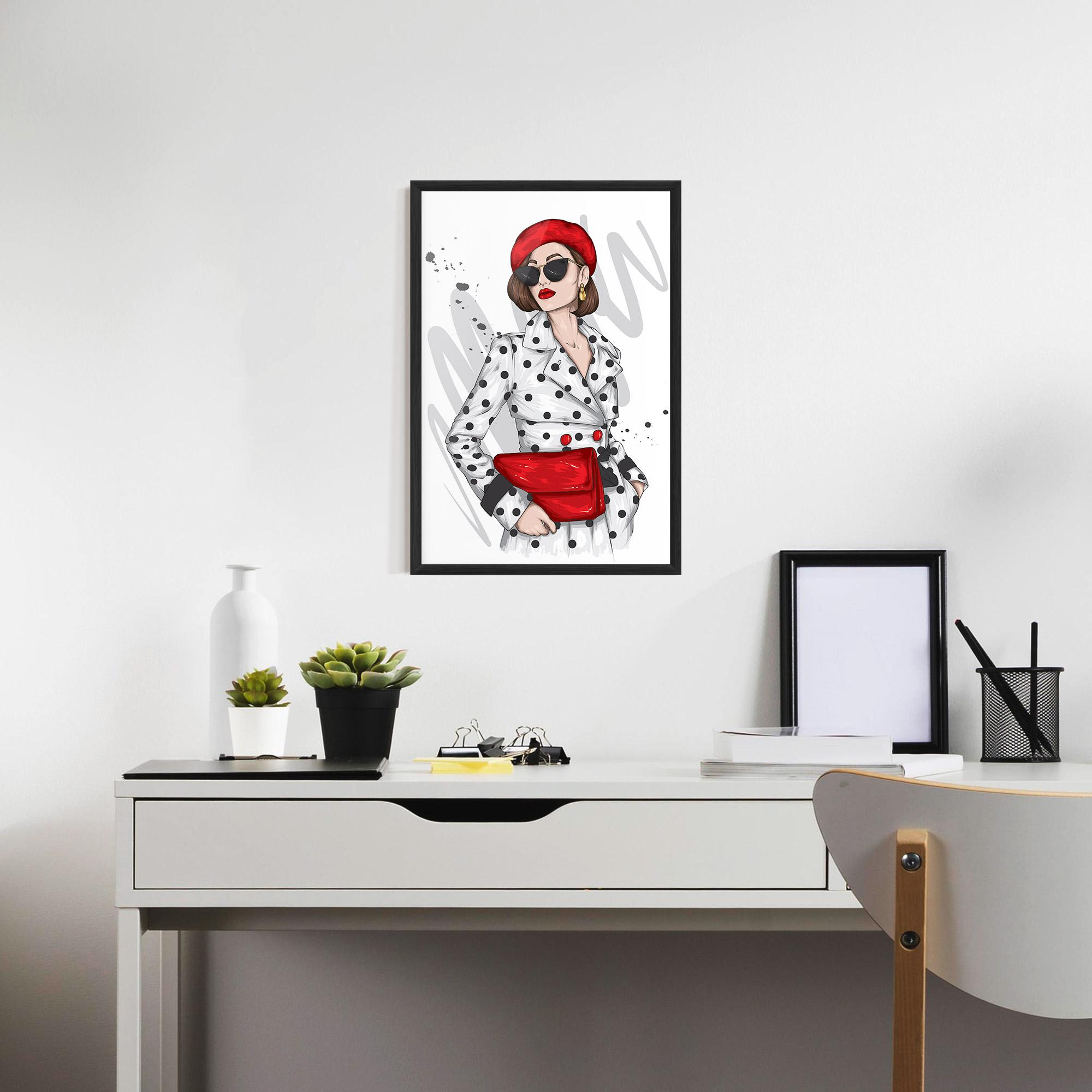 Gerahmte Poster White Red Outfit mockup 7