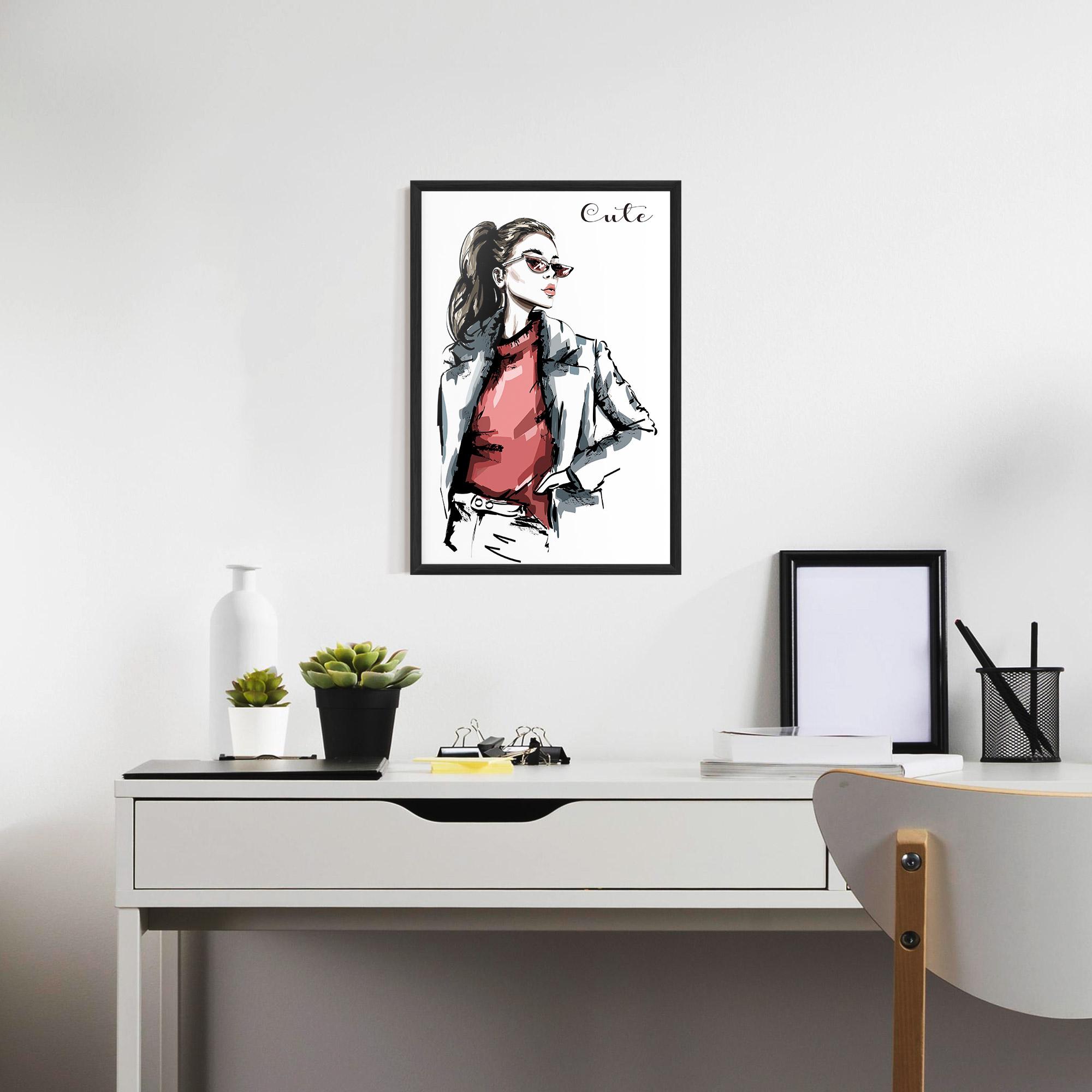 Gerahmte Poster Woman Feeling Cute mockup 7