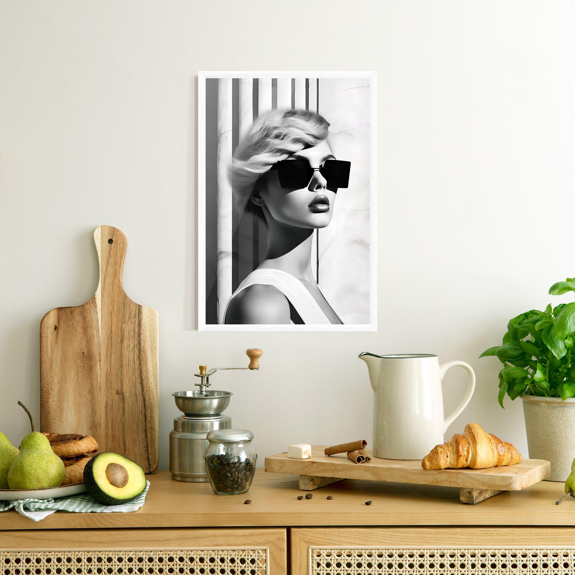 Gerahmte Poster Fashion Woman Glasses mockup 8